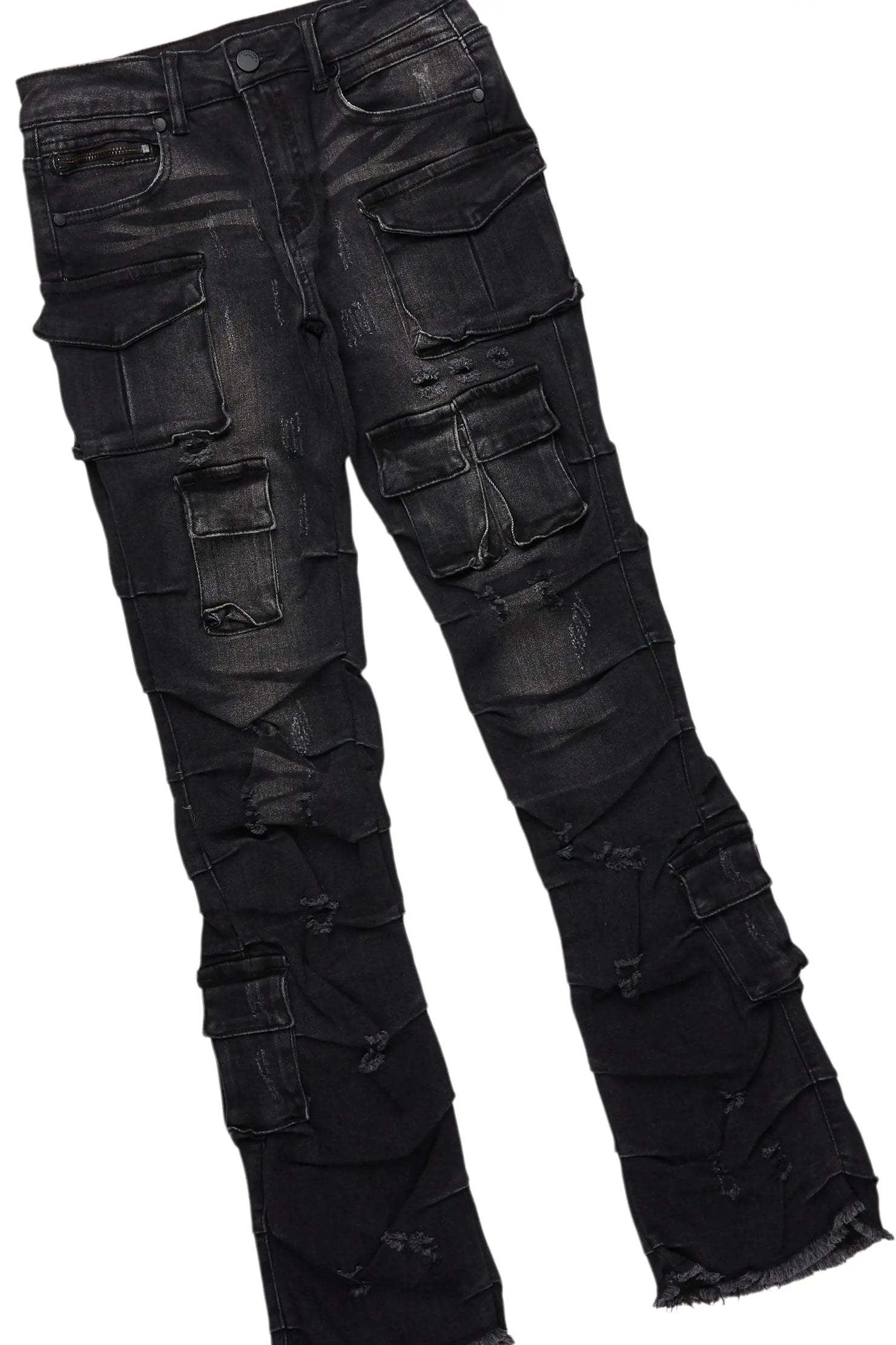 Boys Beno Grey T-Shirt/Stacked Flare Jean Set