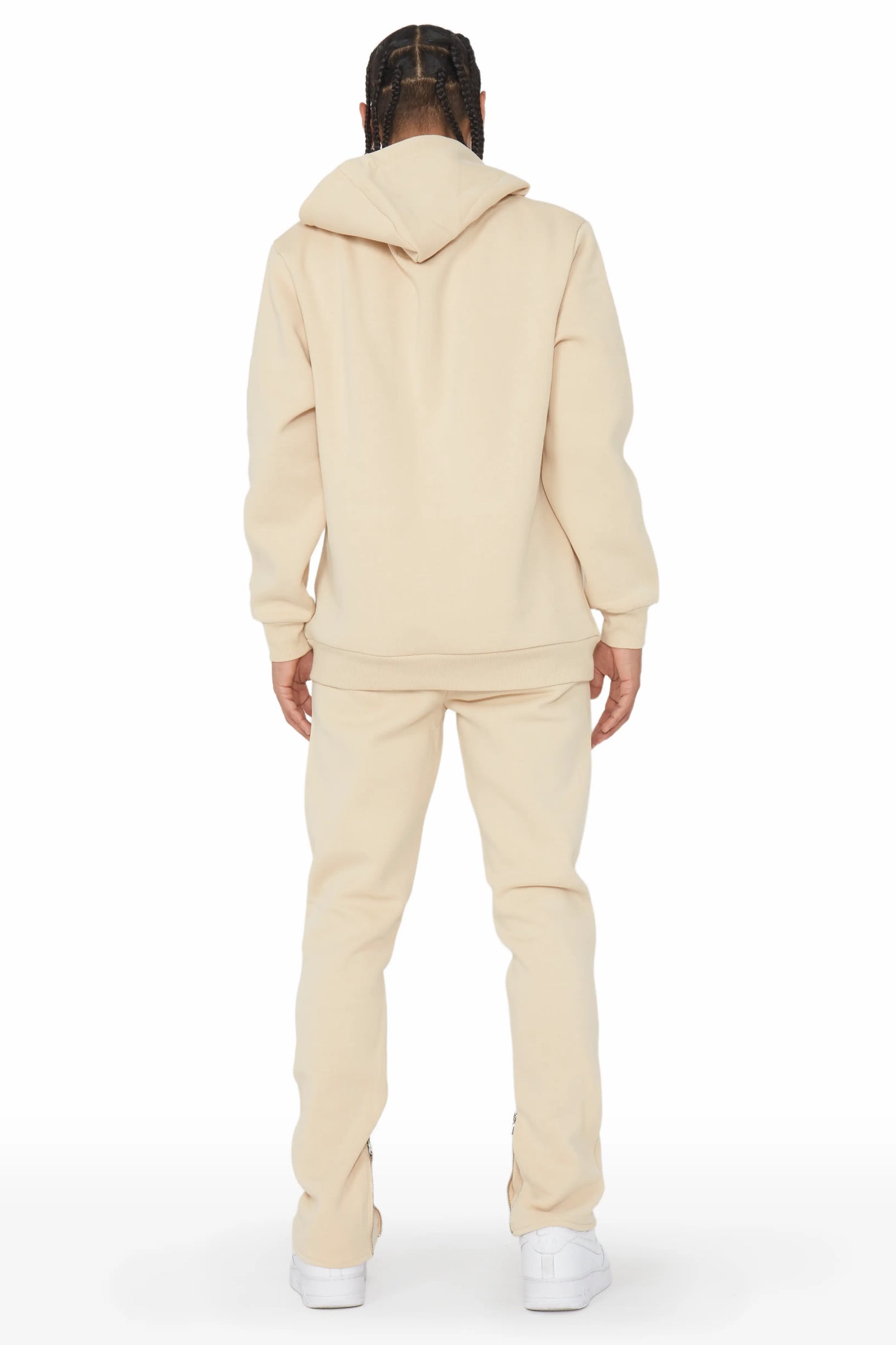 Foxx Beige Slim Fit Track Set