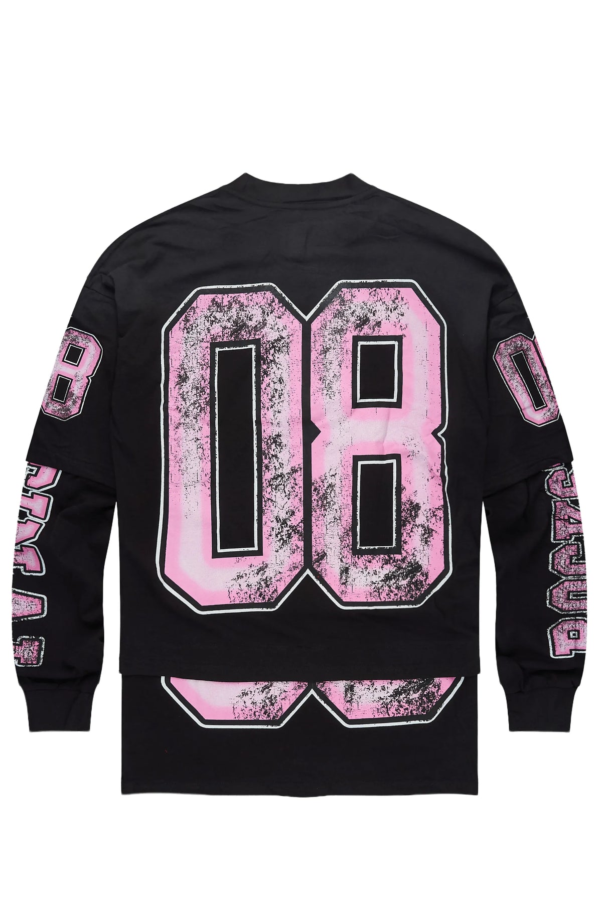 Tariqa Black/Pink Long Sleeve Dress