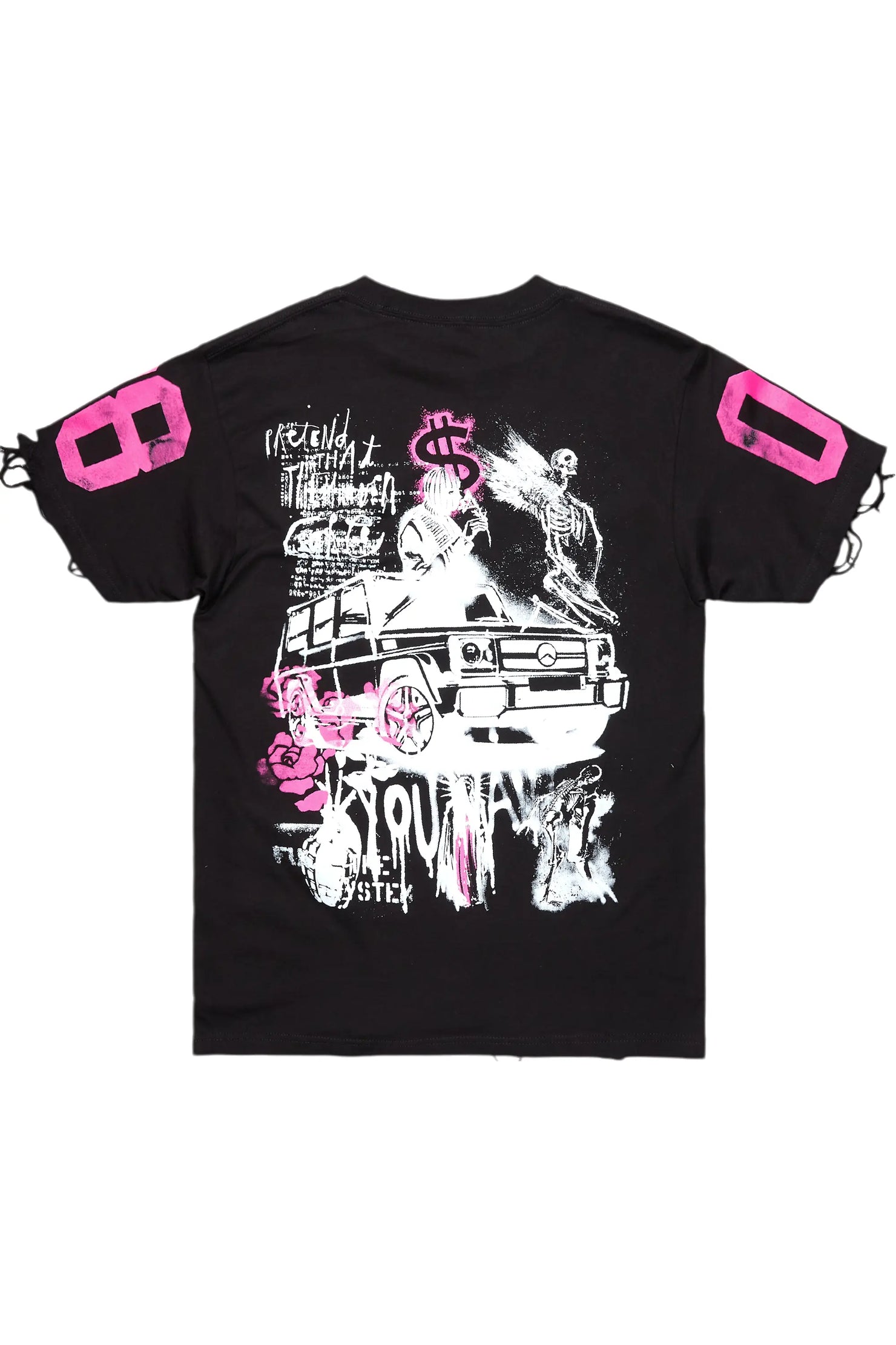 Kammile Black/Pink Oversized T-Shirt