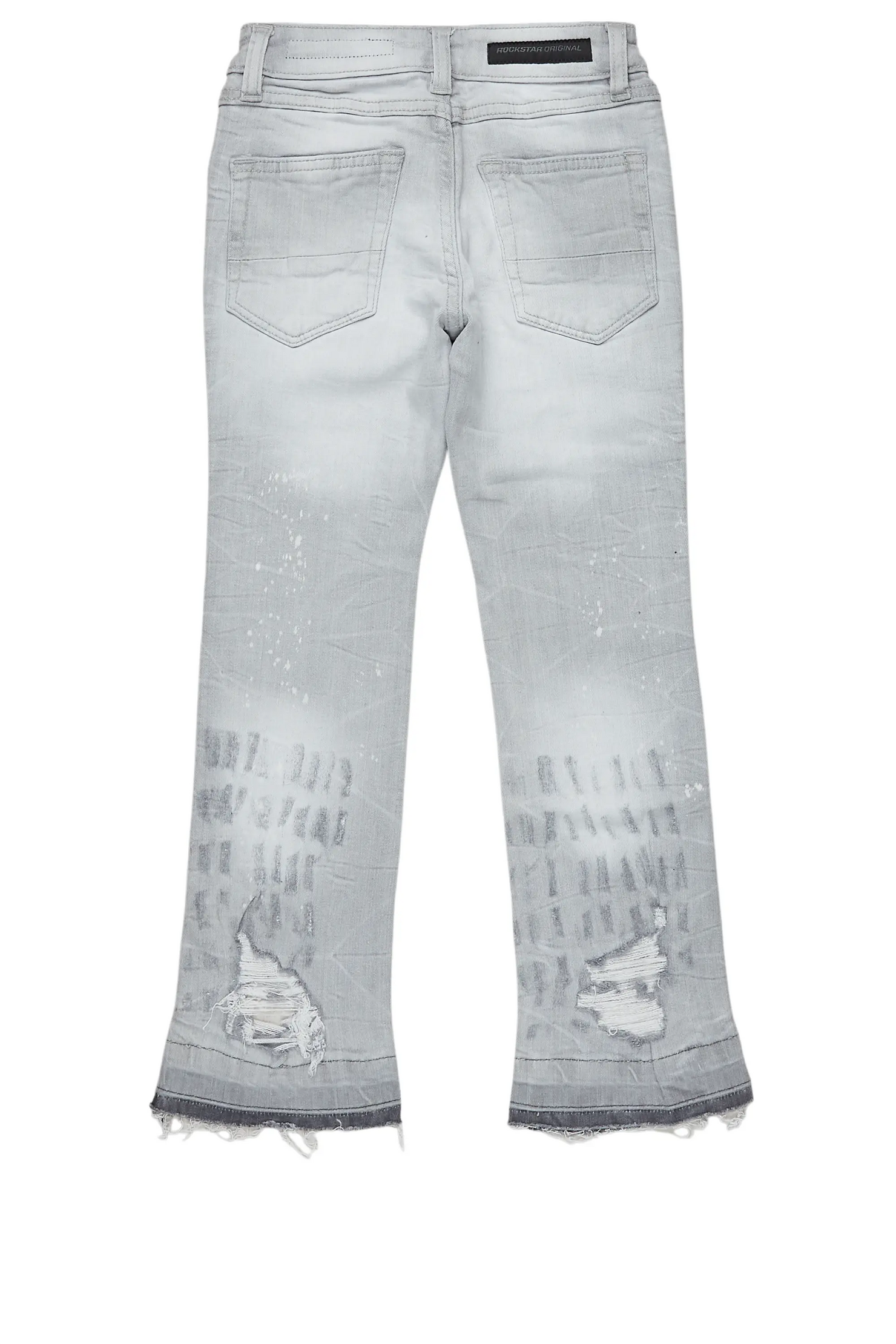 Boys Molter Light Grey Stacked Flare Jean
