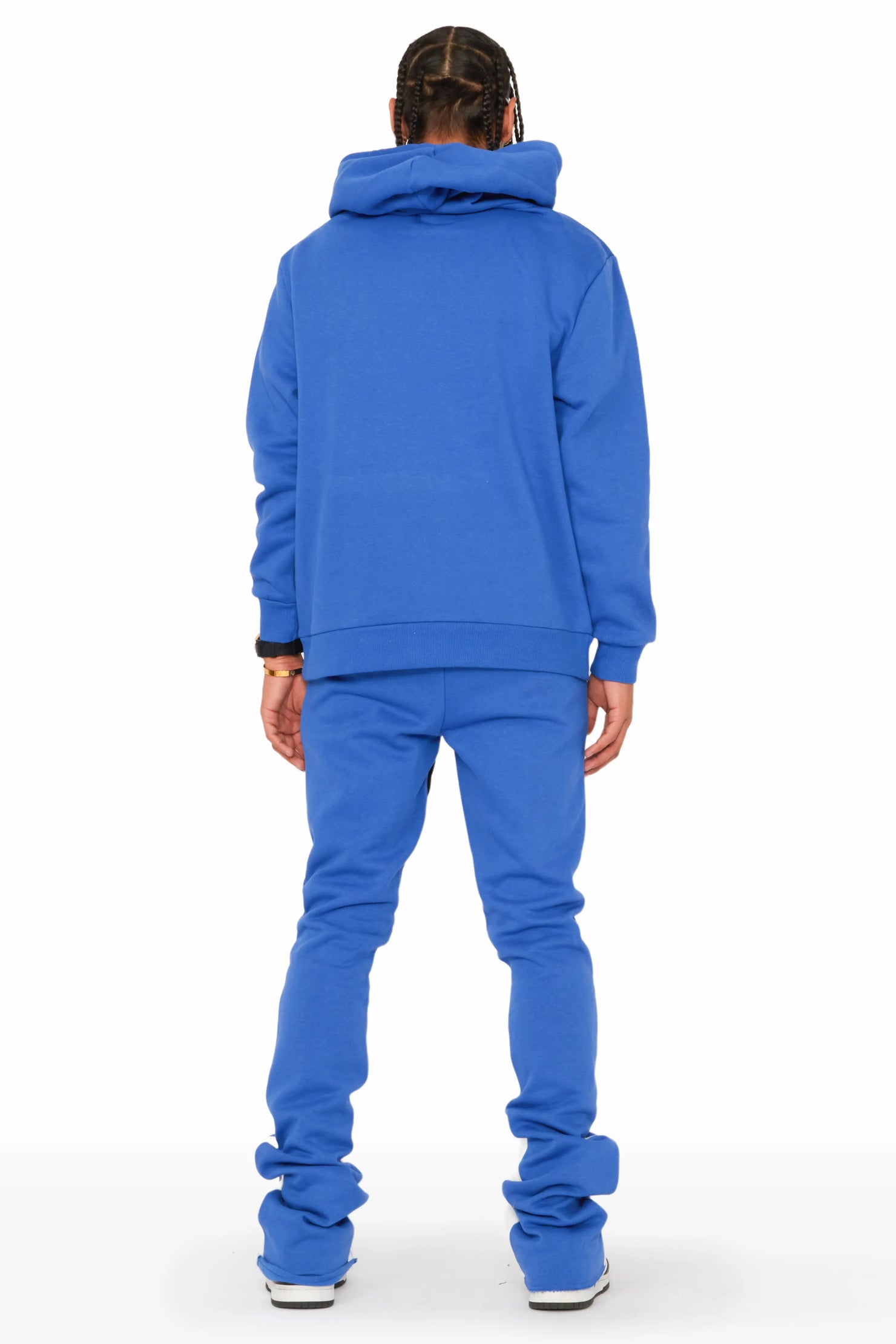 Jaco Royal Blue Hoodie Stacked Flare Pant Track Set