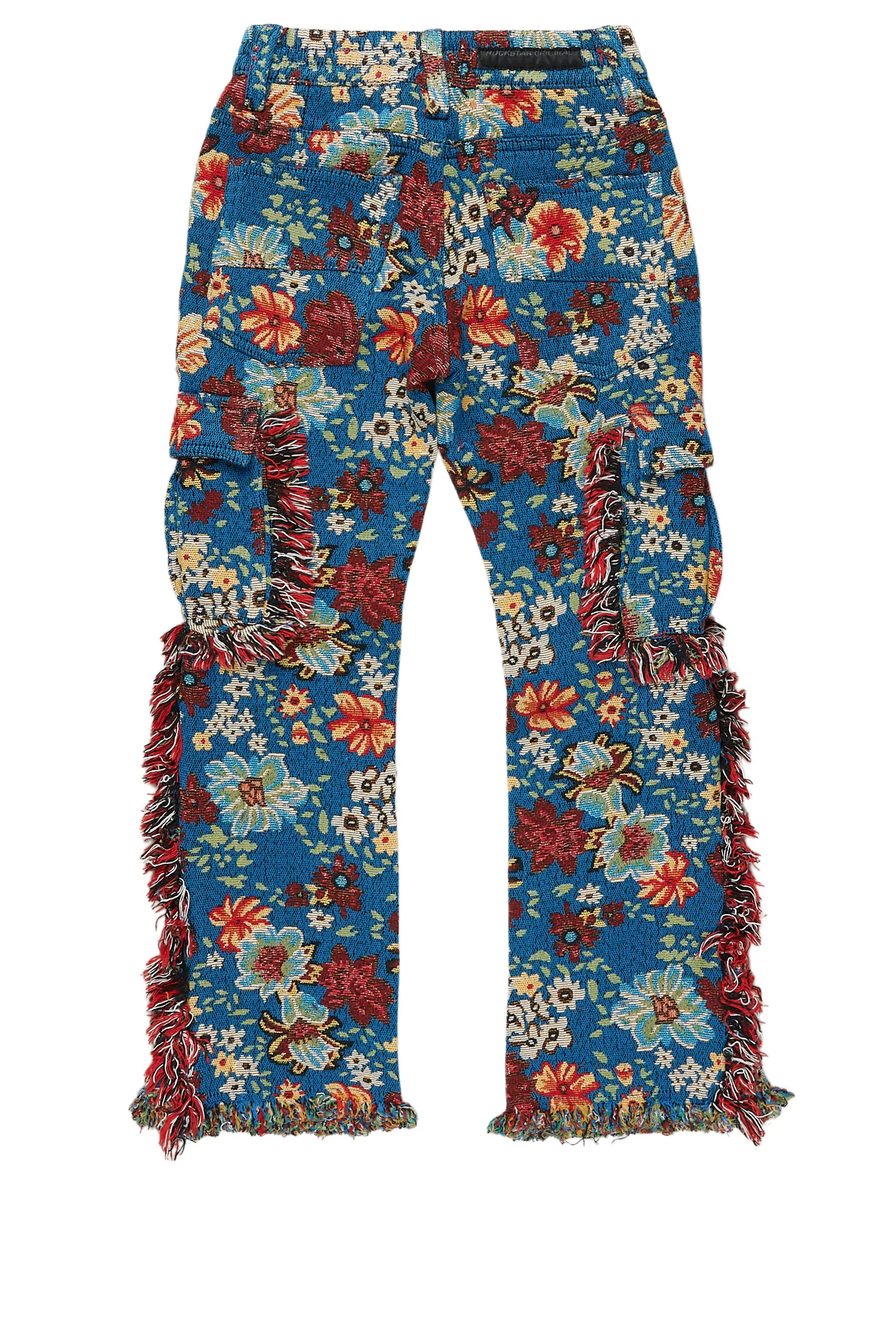 Boys Finn Blue Slim Tapestry Flare Pants