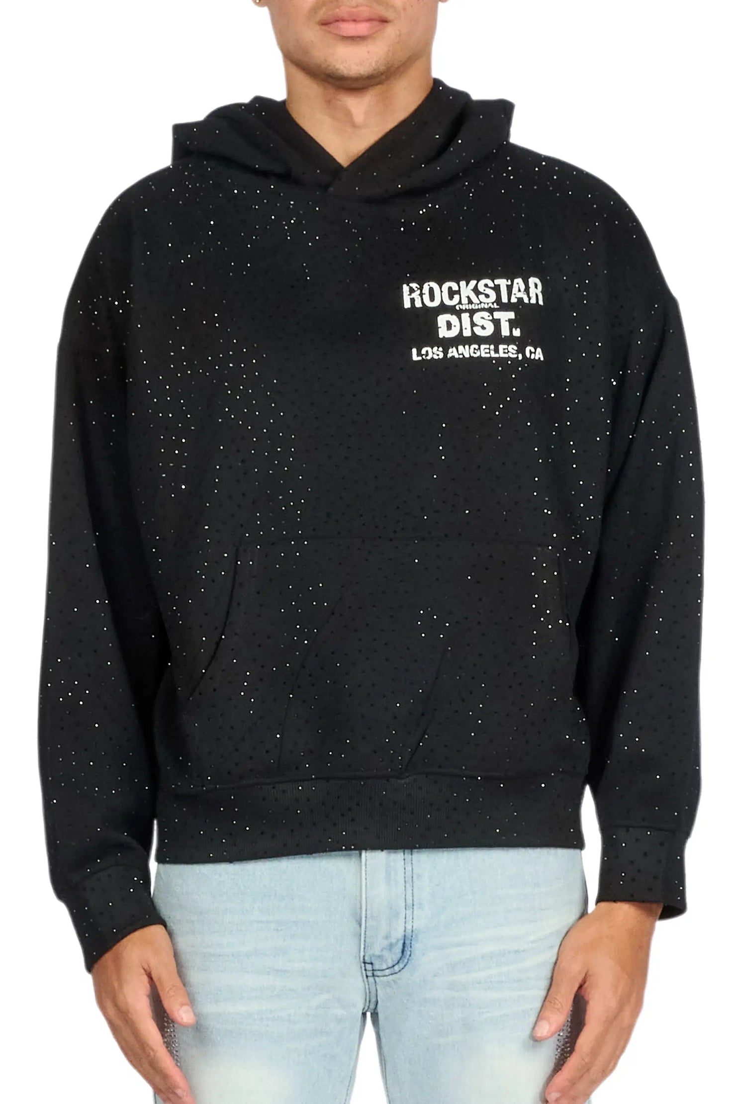 Lake Black Rhinestone Oversized Hoodie