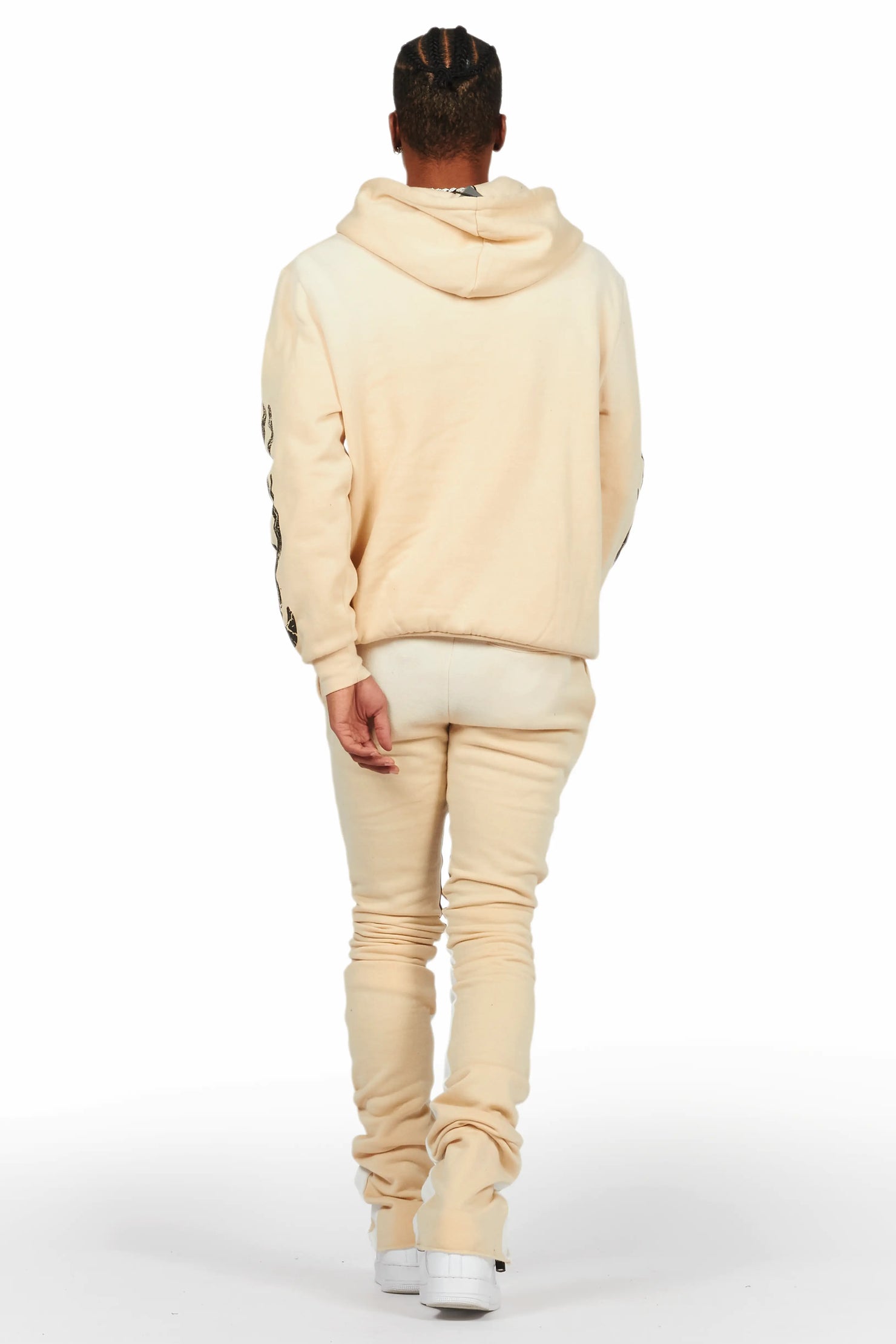 Boaz Beige Super Stacked Hoodie Track Set