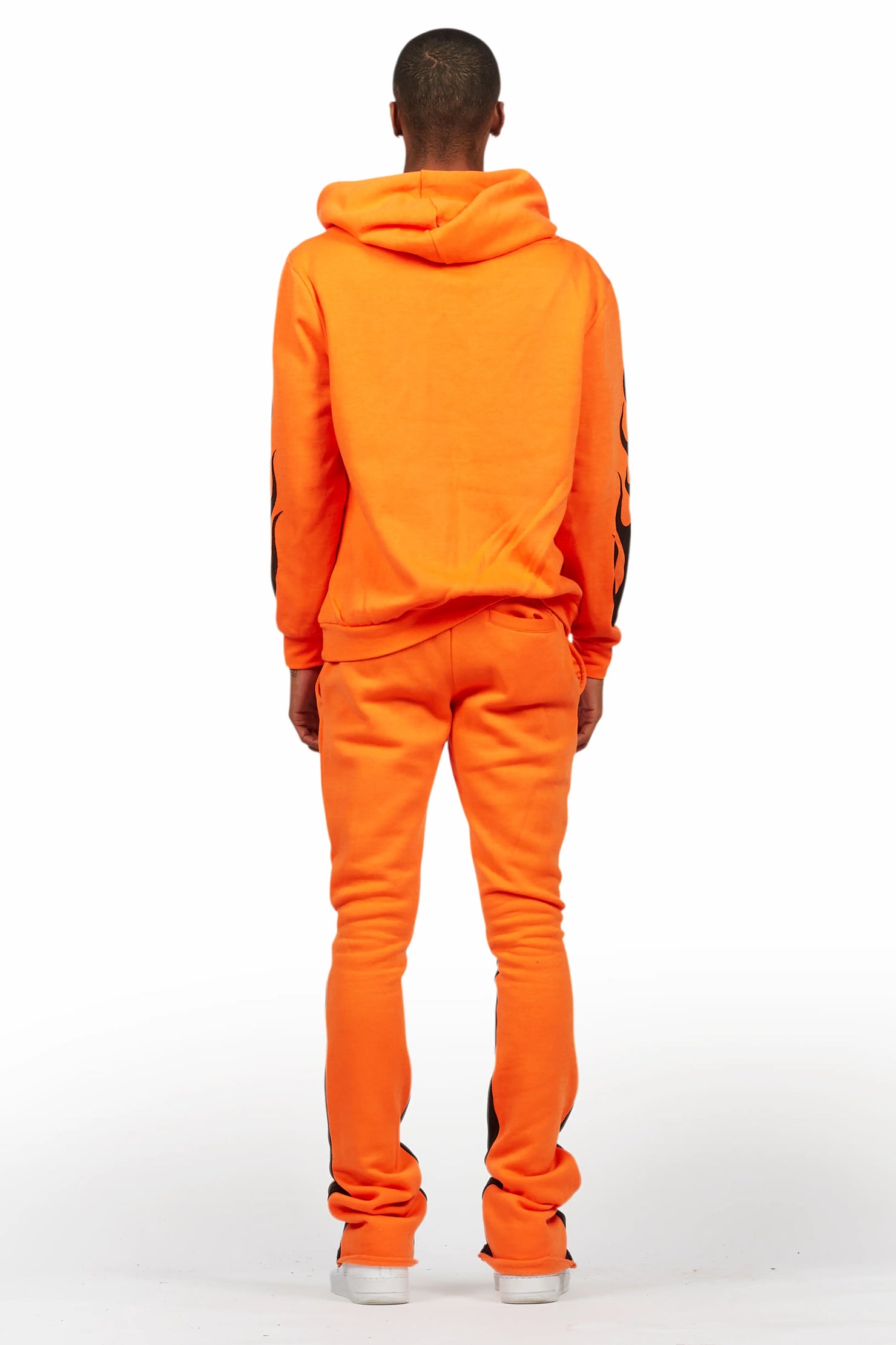 Damir Orange Hoodie/Stacked Flare Track Pant Set