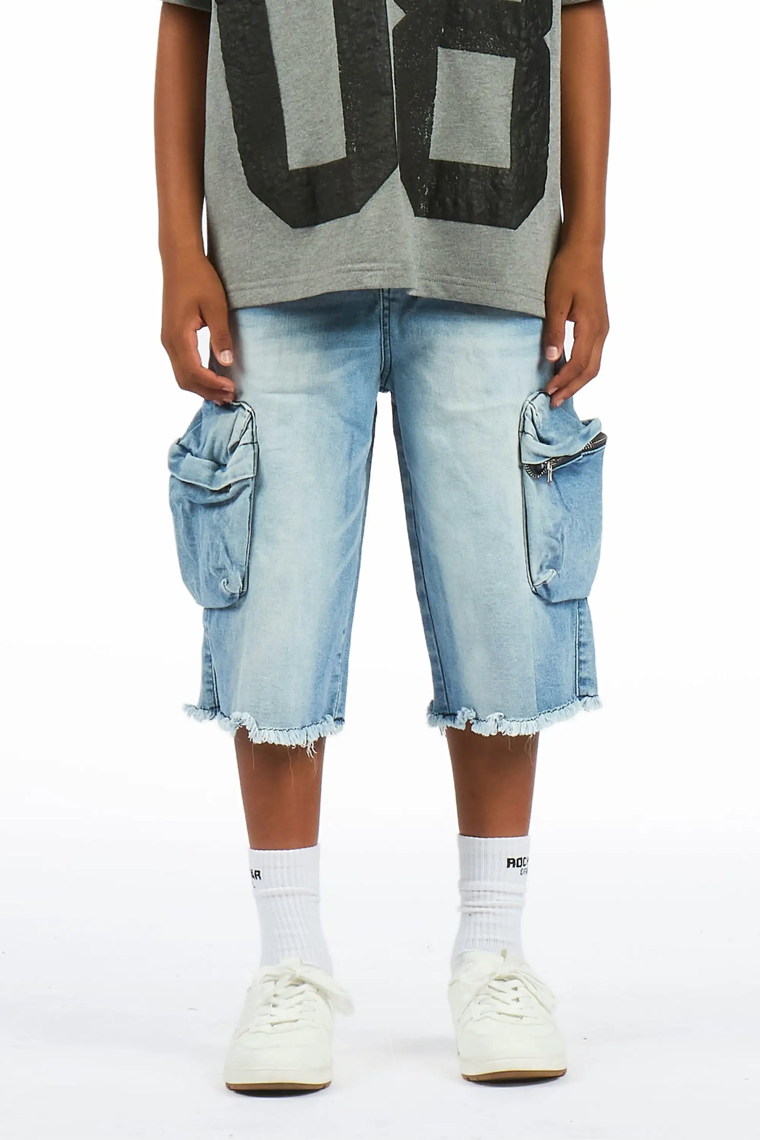 Boys Grand Light Wash Jort