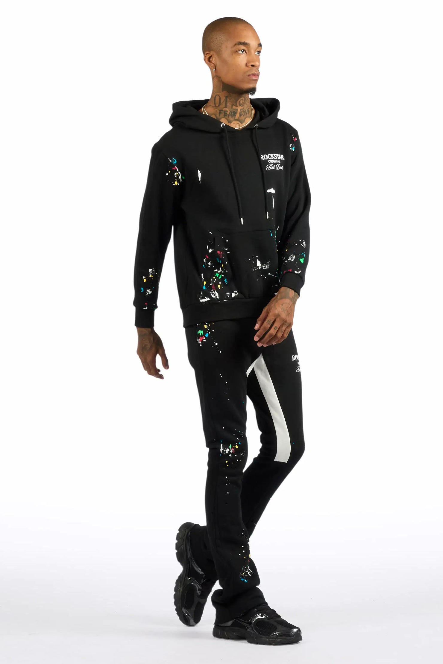 Art Dist 2.0 Black/Multi Hoodie/Stacked Flare Track Set