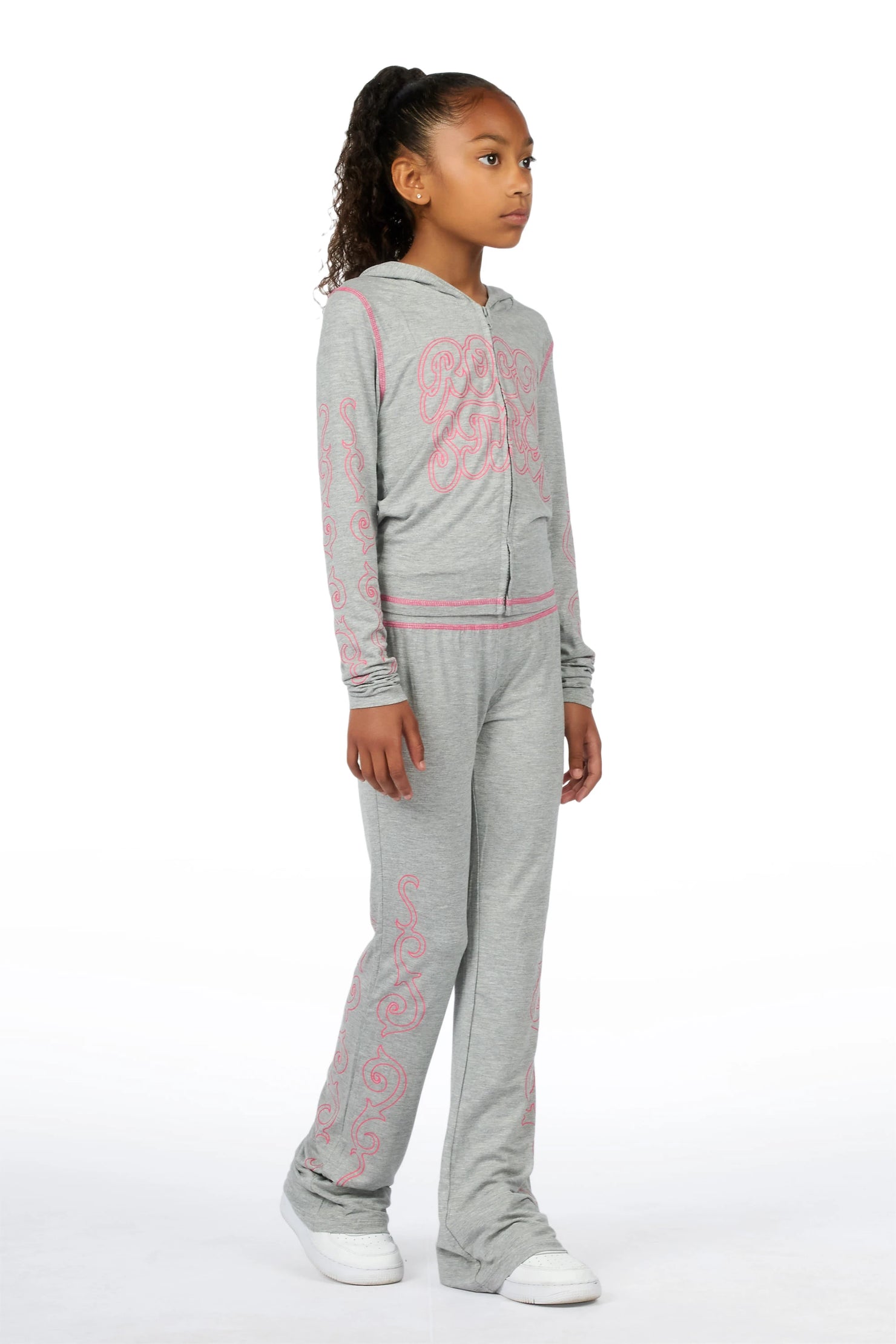 Girls Michelle Grey Lounge Track Set
