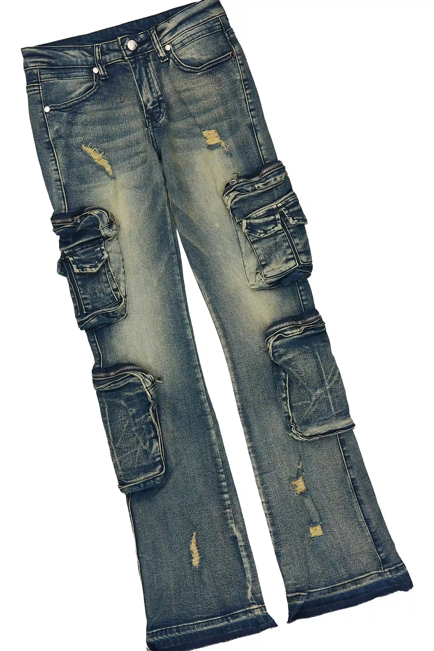 Girls Kearnly Grey/Tint Long Sleeve T-Shirt Stacked Jean Set