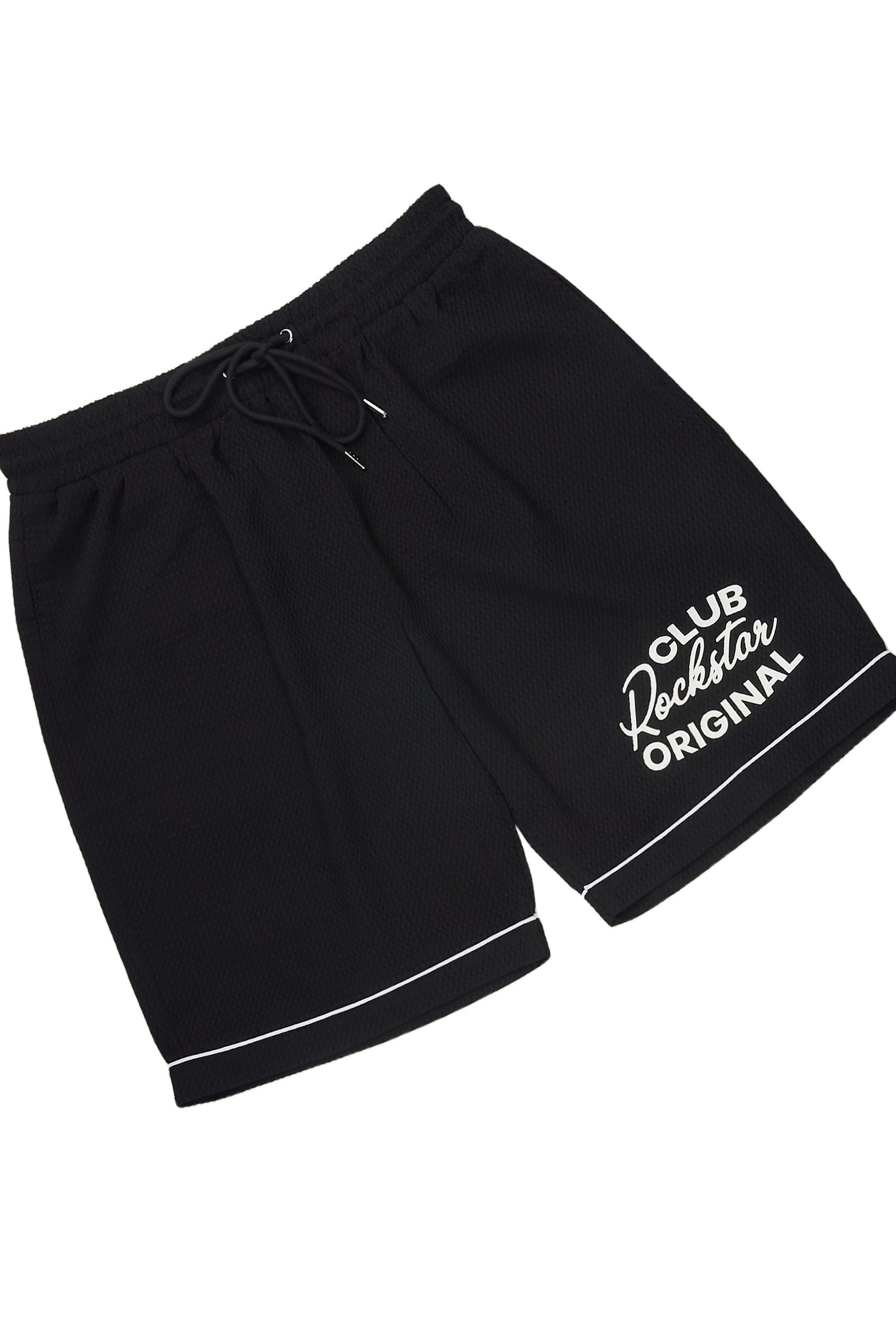 Clarence Black Button Down Shirt/Short Set
