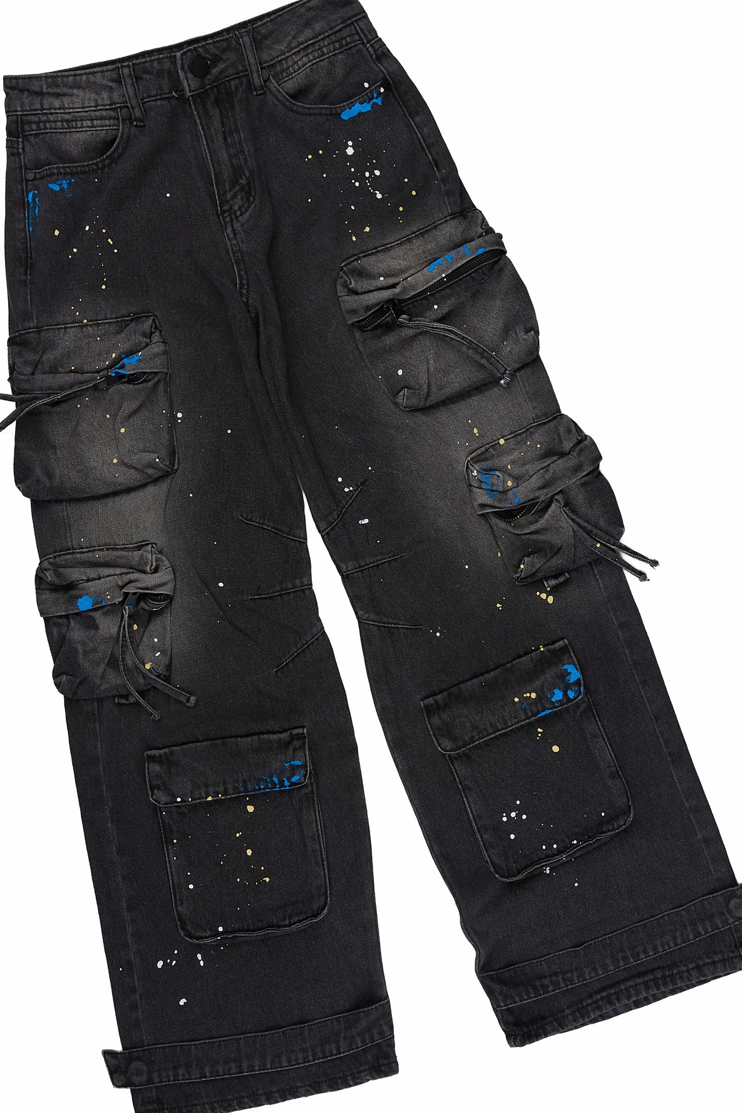 Boys Kavero Charcoal/BlackT-Shirt Painter Baggy Jean Set