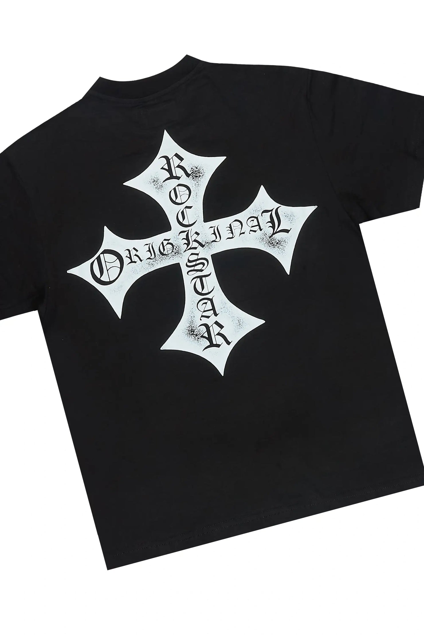 Boys Marizon Black Oversized T-Shirt/Short Set