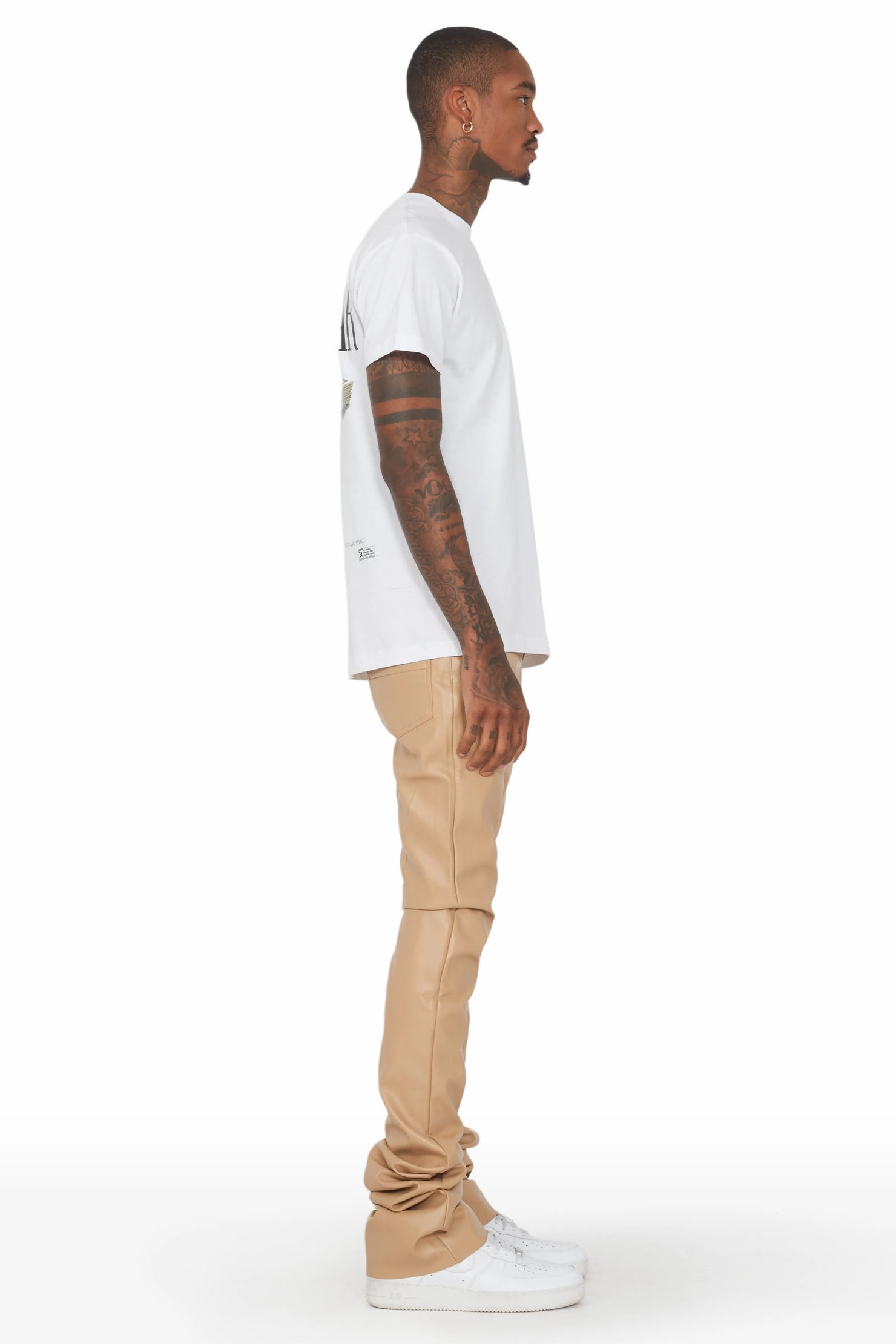 Ricky Tan Super Stacked Faux Leather Pant