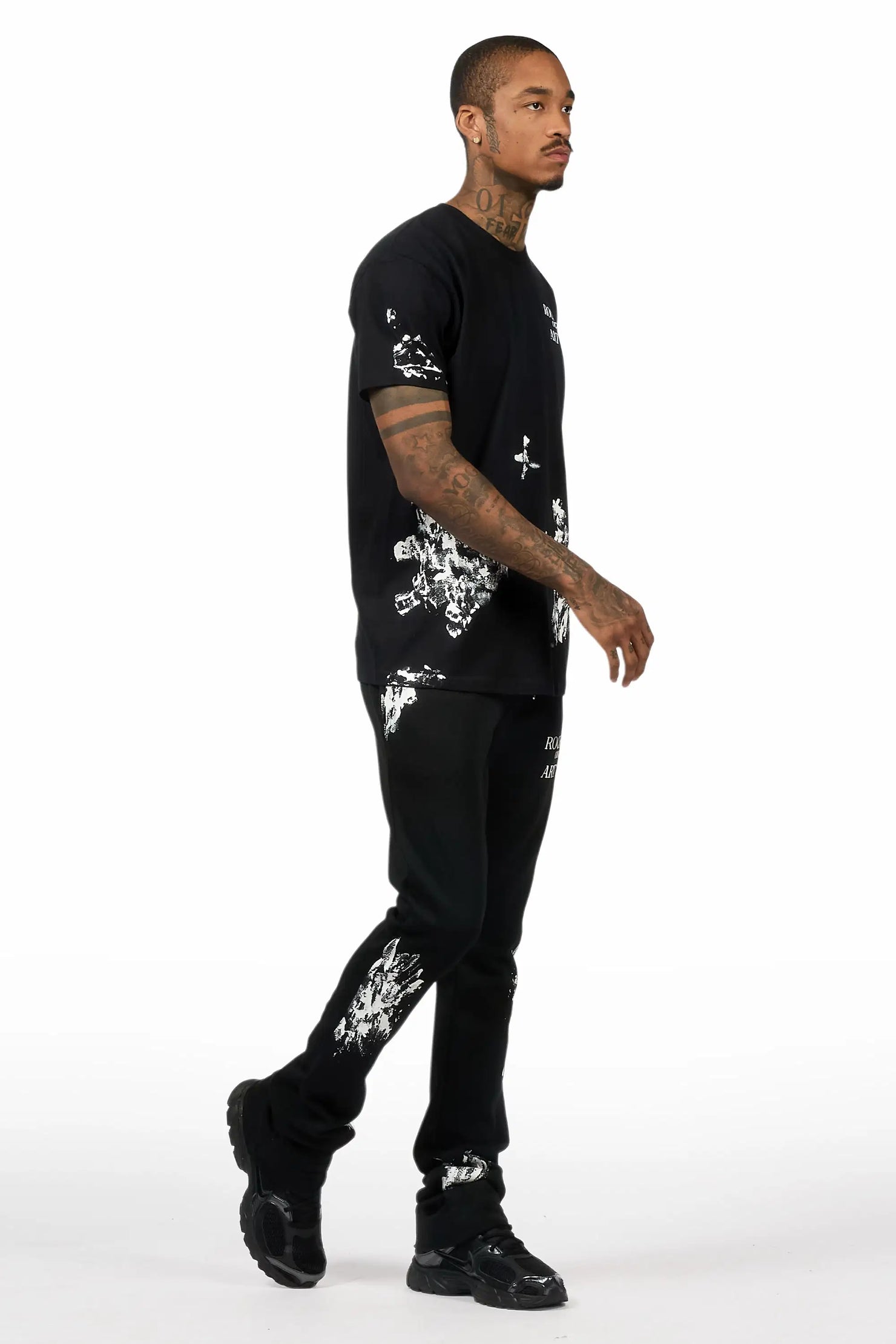 Filip Black/White T-Shirt/Stacked Track Set