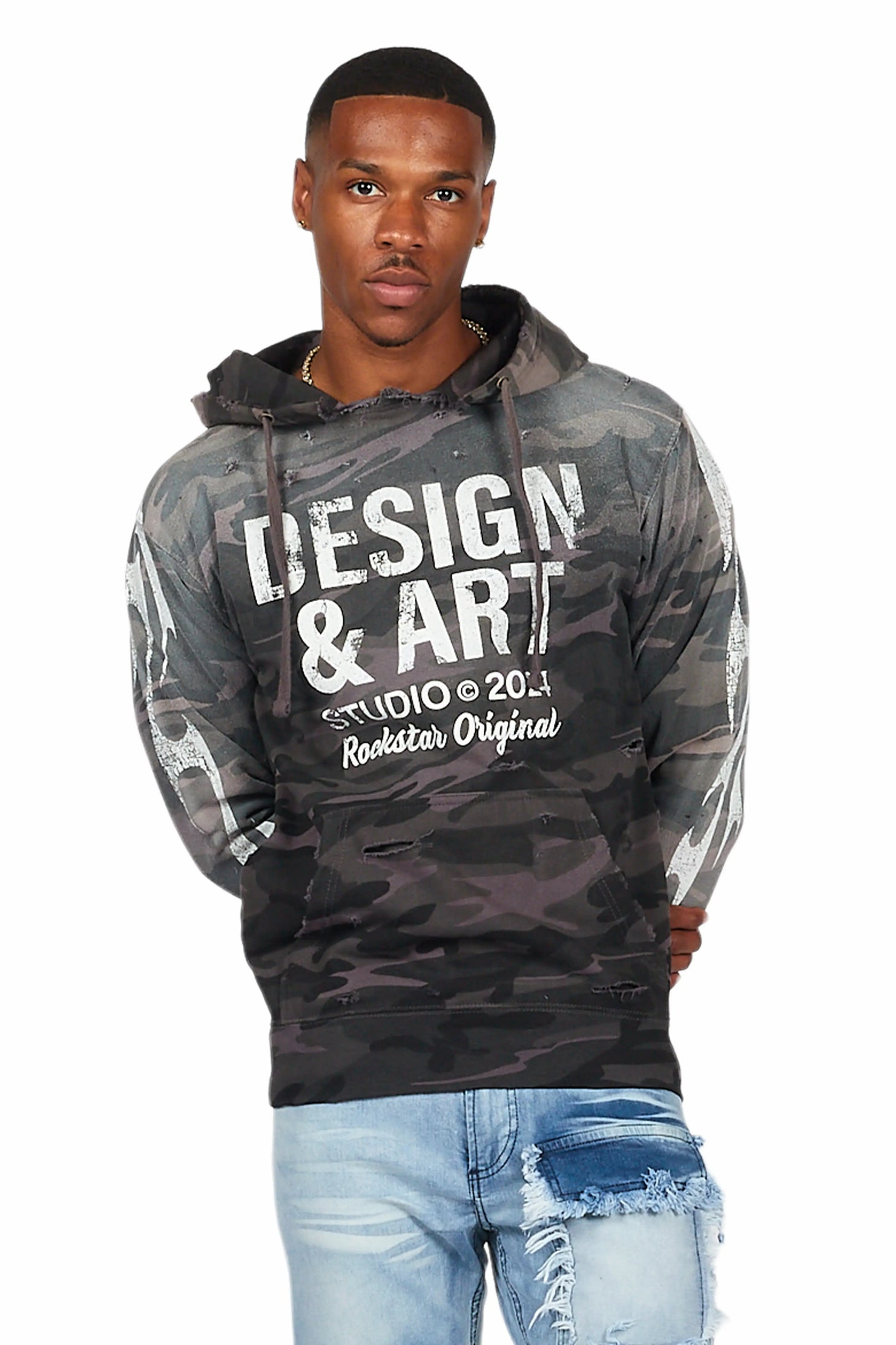 Vachel Black Graphic Hoodie