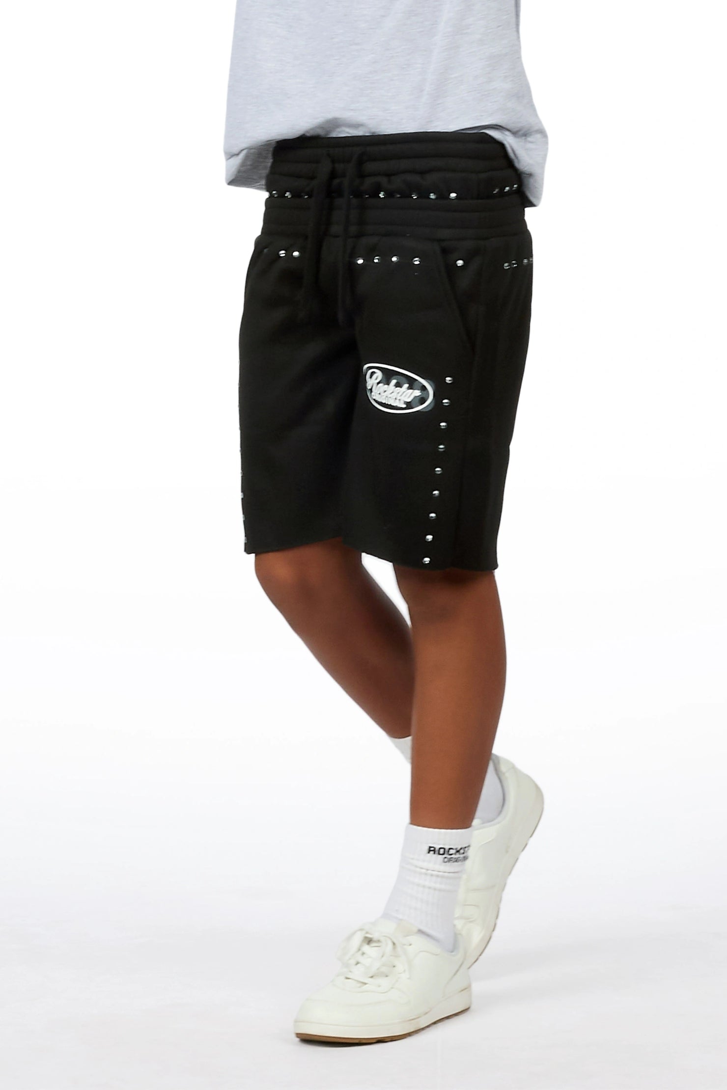 Boys Dezstan Black Rhinestone Double Waisted Short