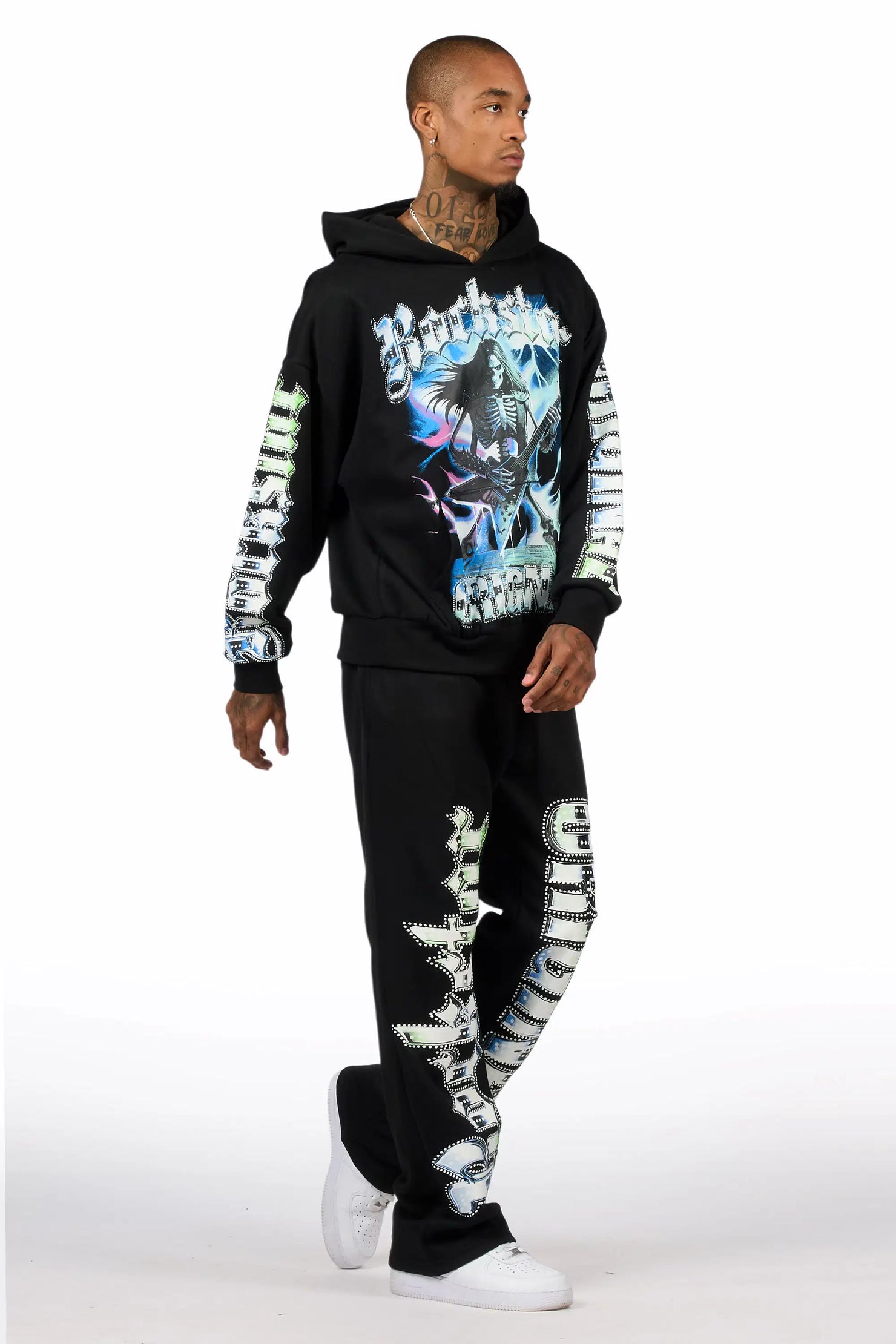 Nyxx Black Hoodie/Baggy Pant Track Set