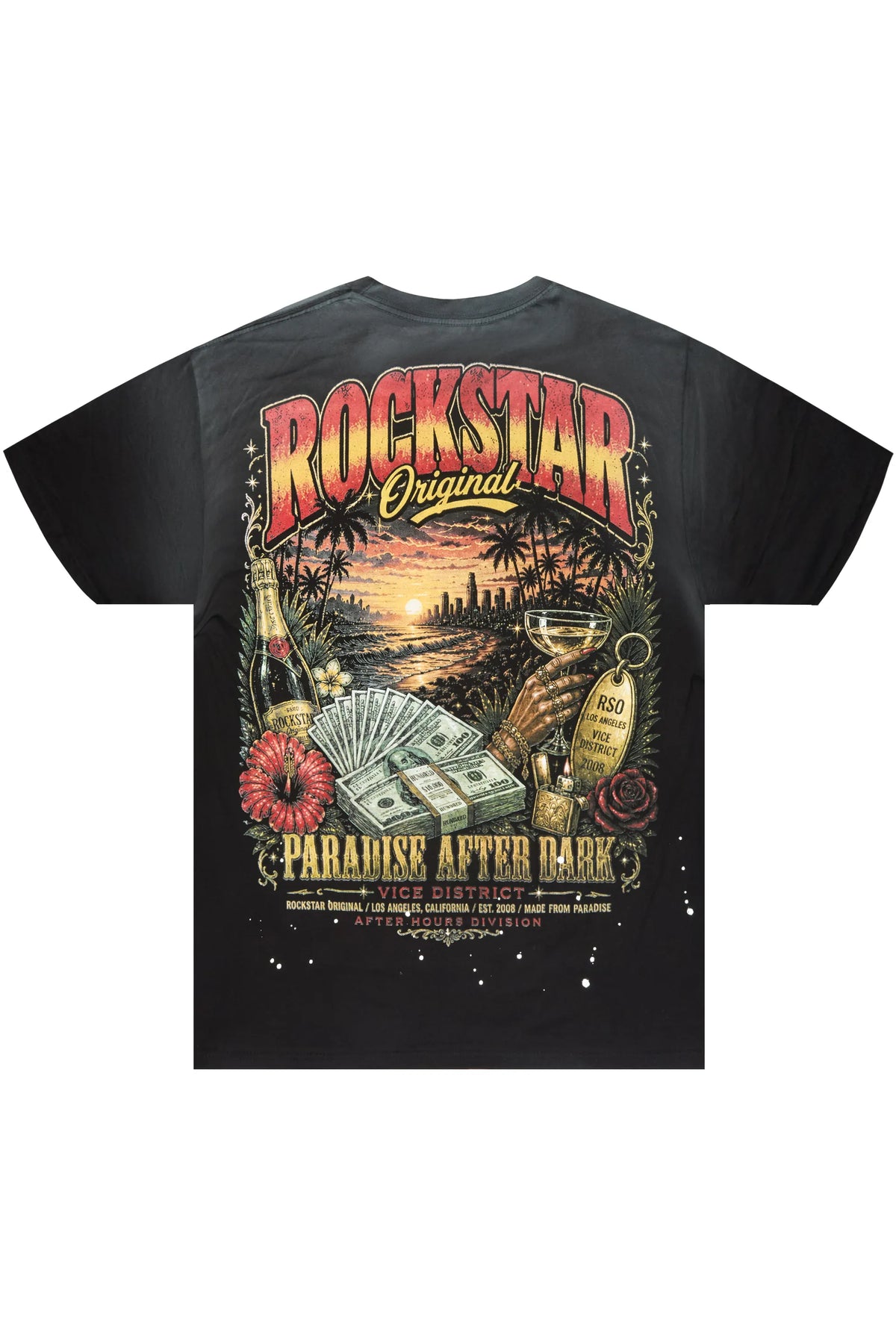 Paradise Black Oversized Graphic T-Shirt
