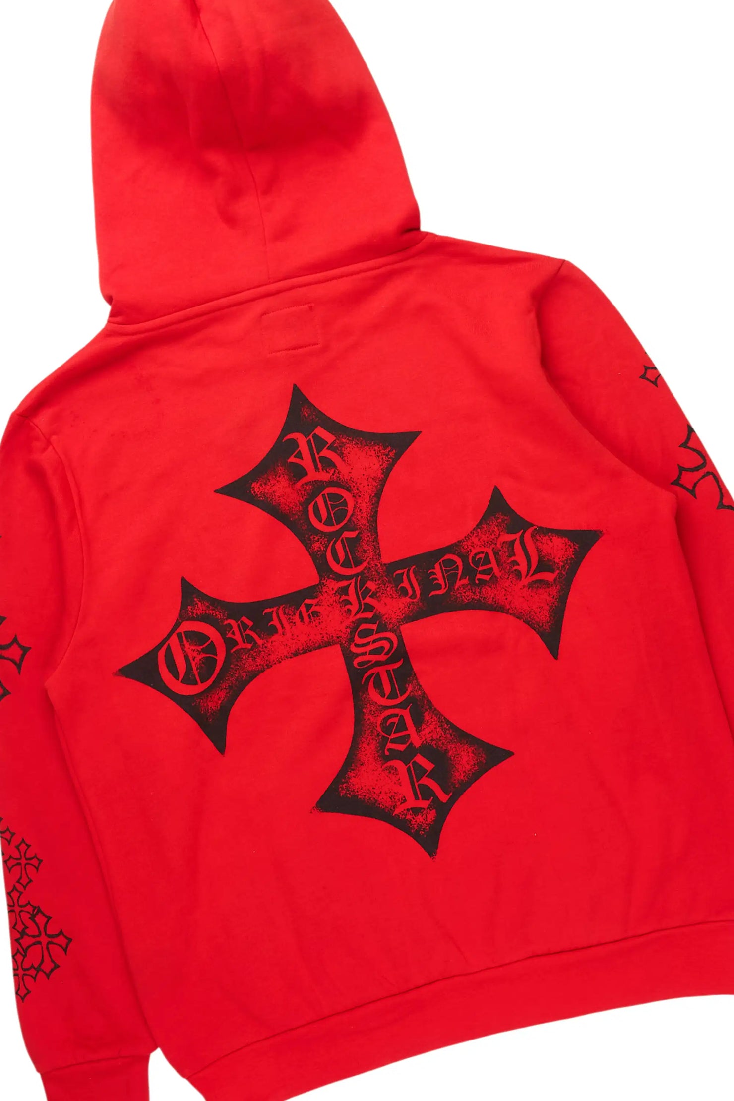 Marzion Red/Black Hoodie/Stacked Flare Track Set