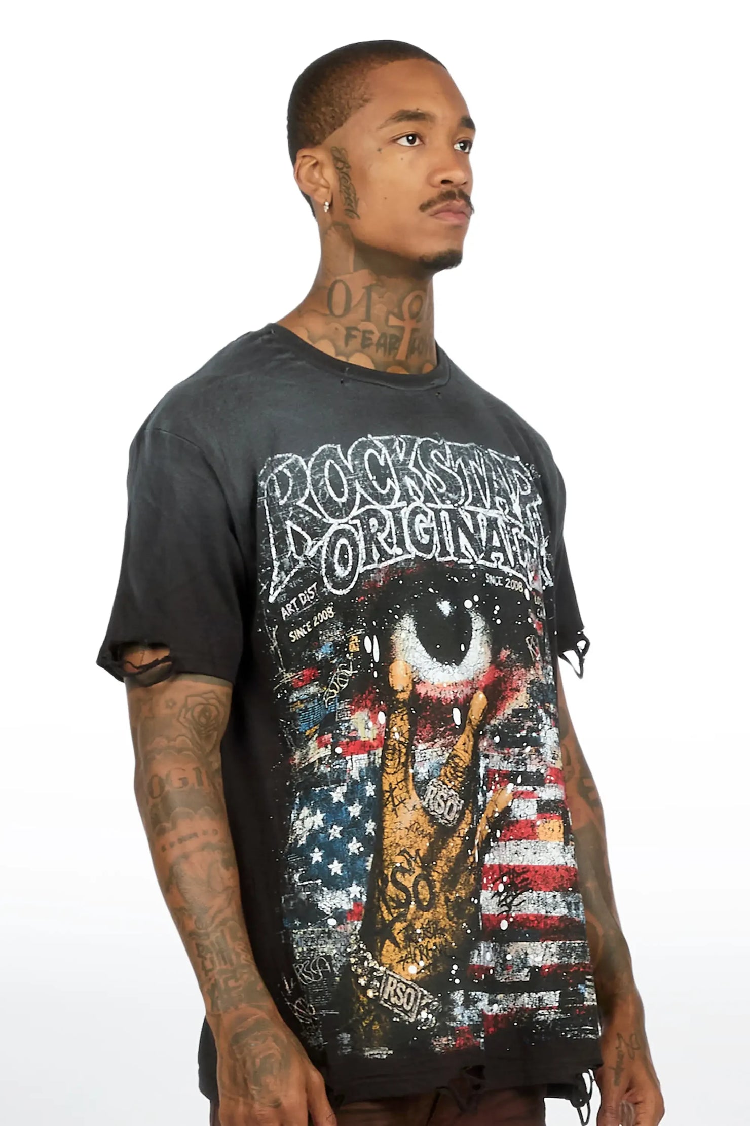 Pullen Black Oversized Graphic T-Shirt