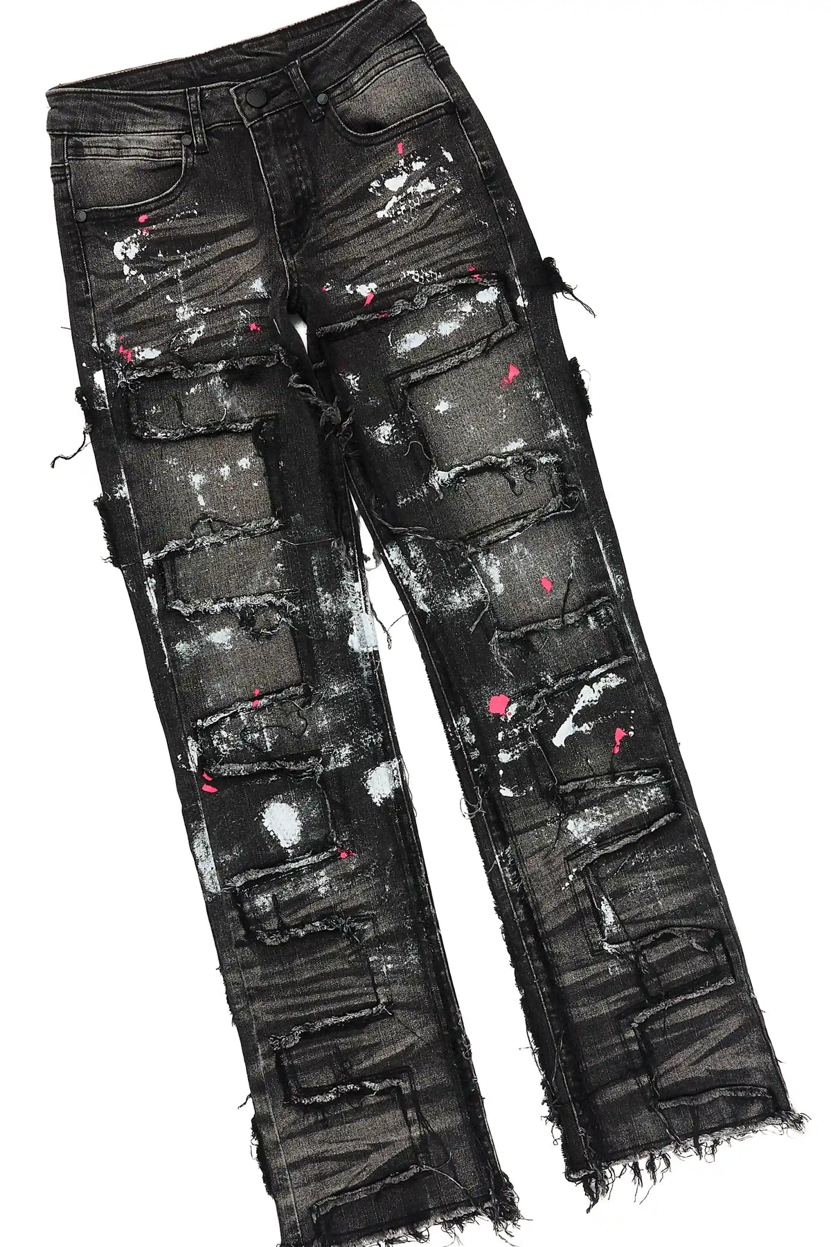 Boys Hercules White/Black Long Sleeve T-Shirt Stacked Painter Jean Set