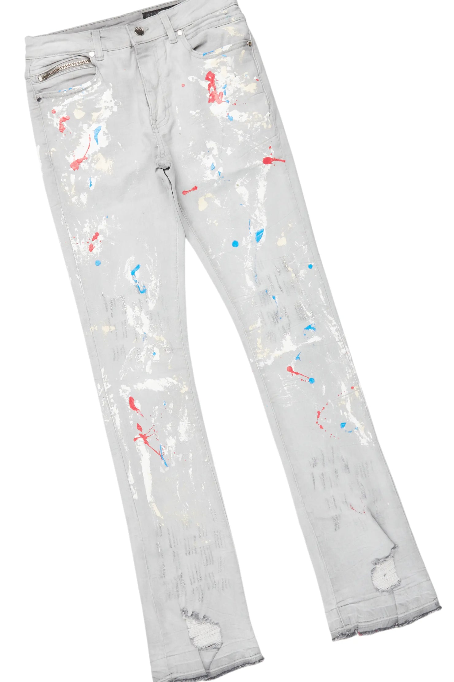 Danby Charcoal Long Sleeve T-Shirt/Stacked Flare Jean Set