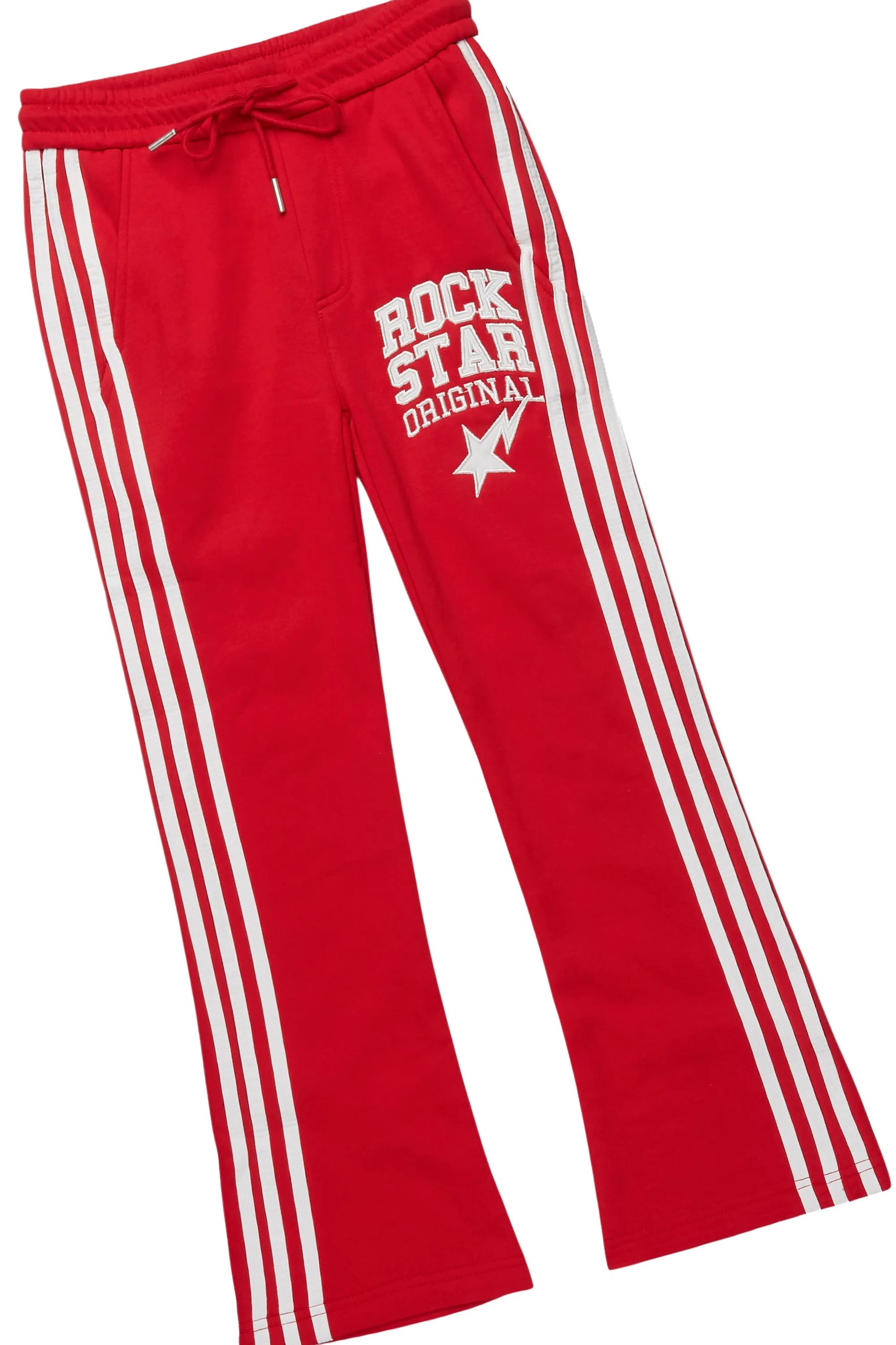 Boys Korrit White/Red T-Shirt Stacked Pant Set
