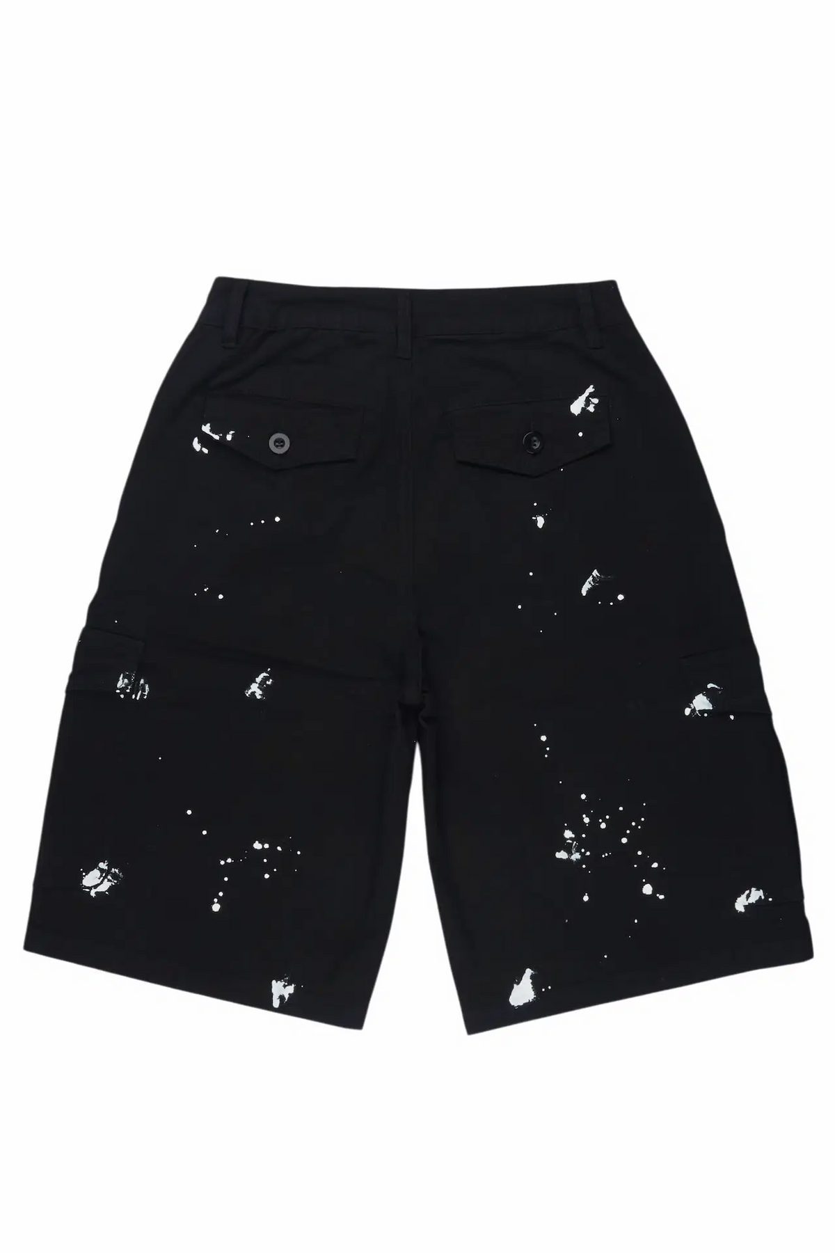 Tritia Black Painted Denim Jort