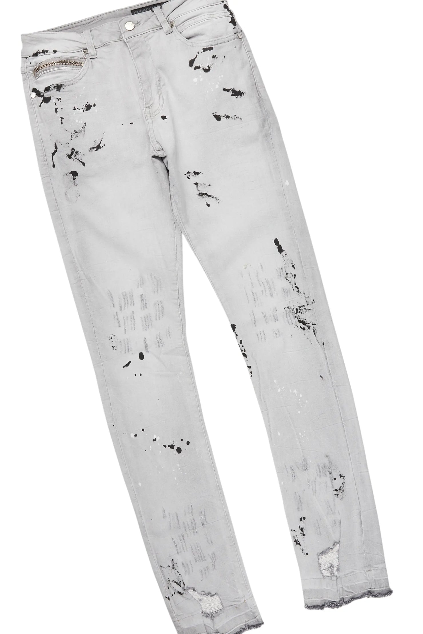 All Seeing Eyes Grey Hoodie/Stacked Flare Jean Set