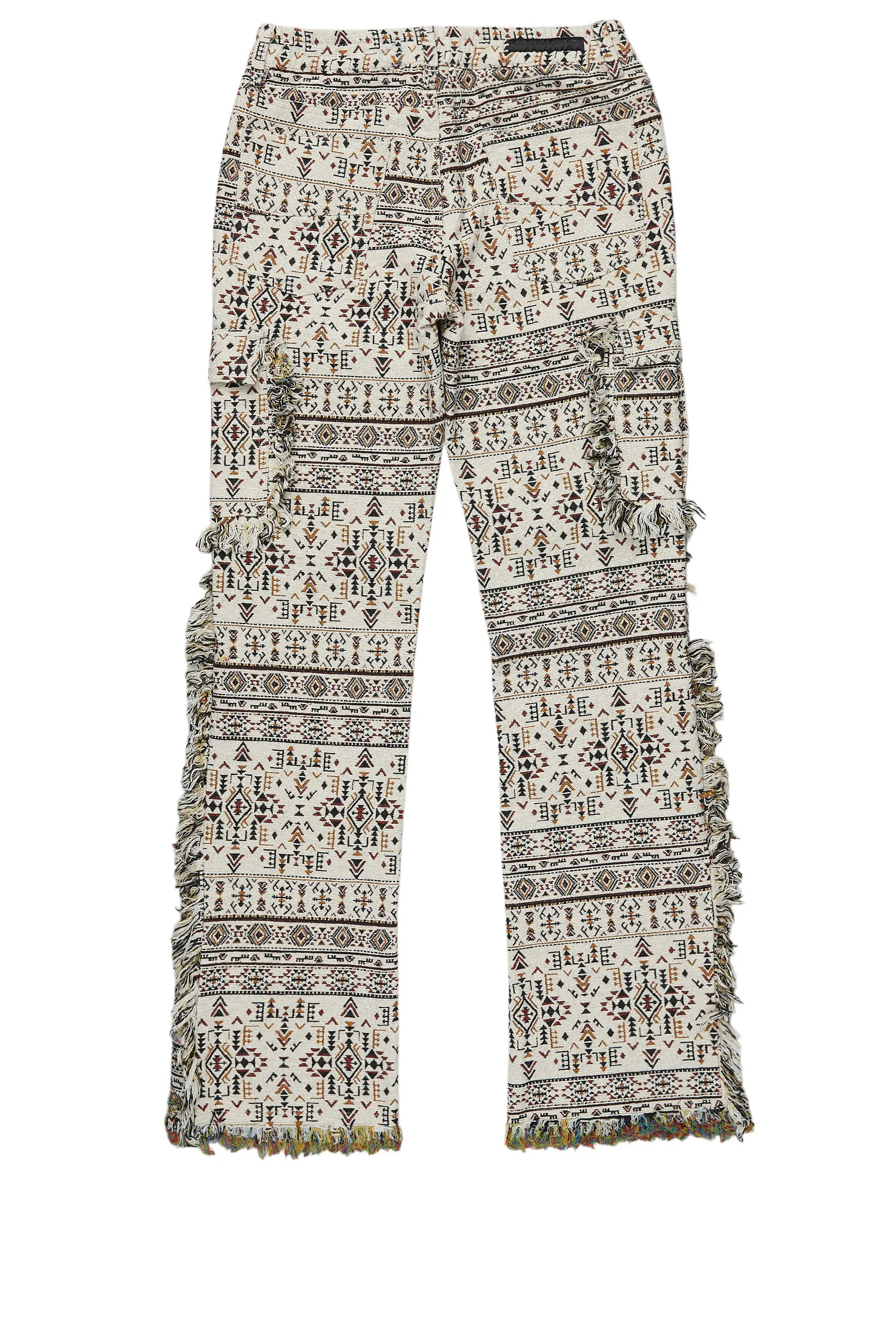 Boys Ayami Beige Slim Tapestry Flare Pants