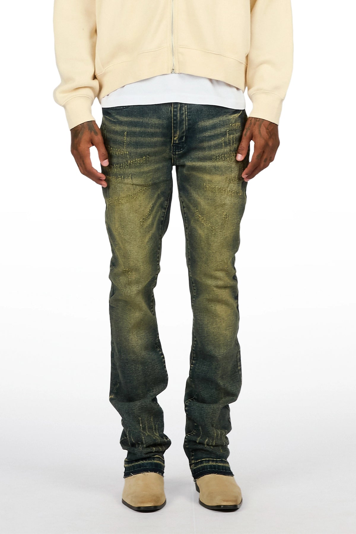 Nunoz Dark Blue Stacked Jean