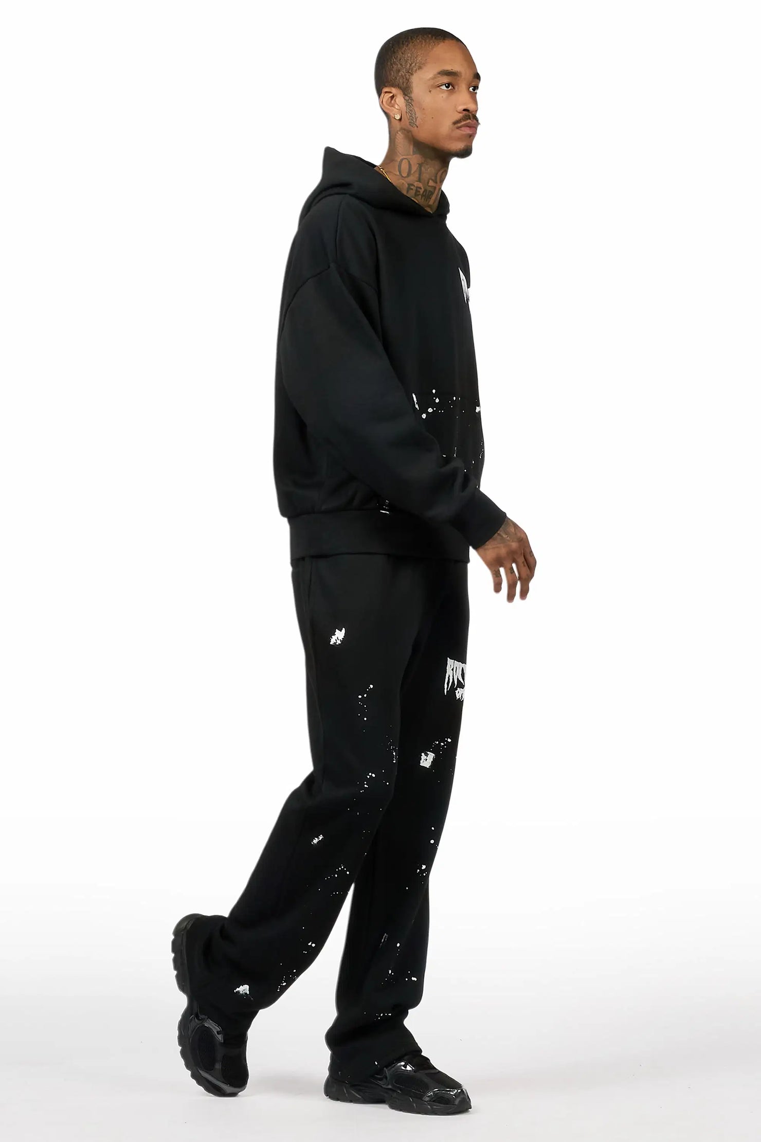 Twinkle 2.0 Black/White Hoodie Relaxed Track Set