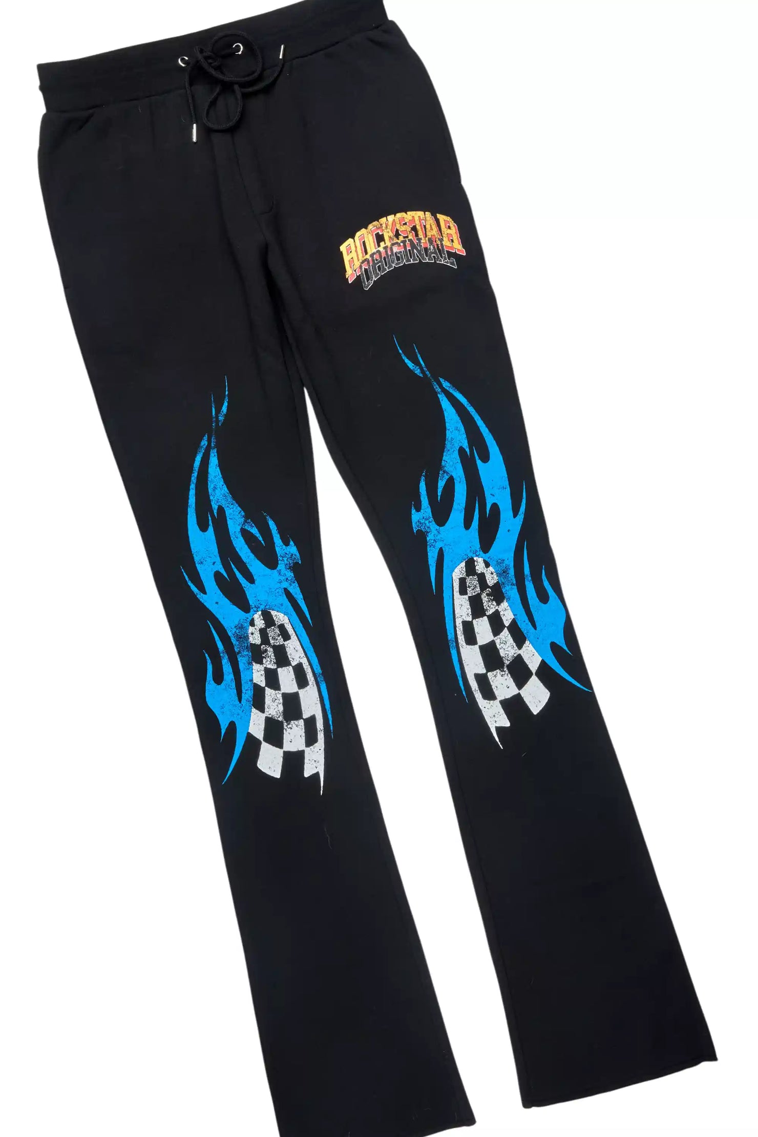 Colorful Race Black Hoodie Stacked Track Set