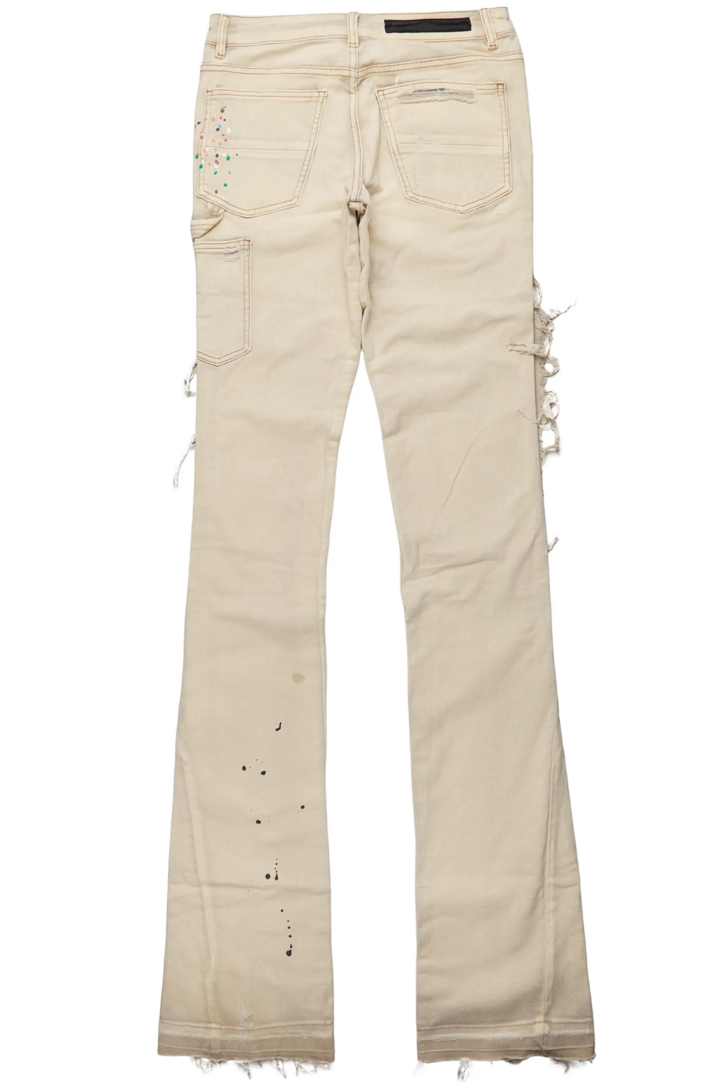 Carson Beige Super Stacked Flare Jean
