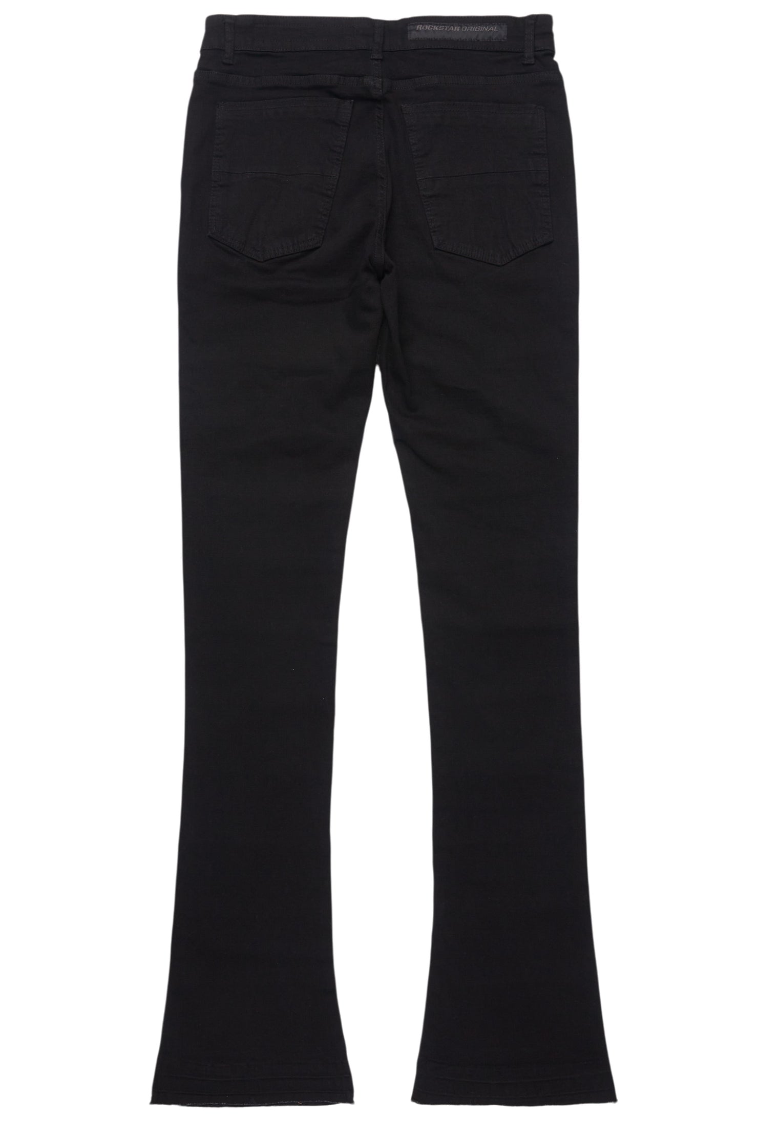 Waylon Jet Black Stacked Flare Jean