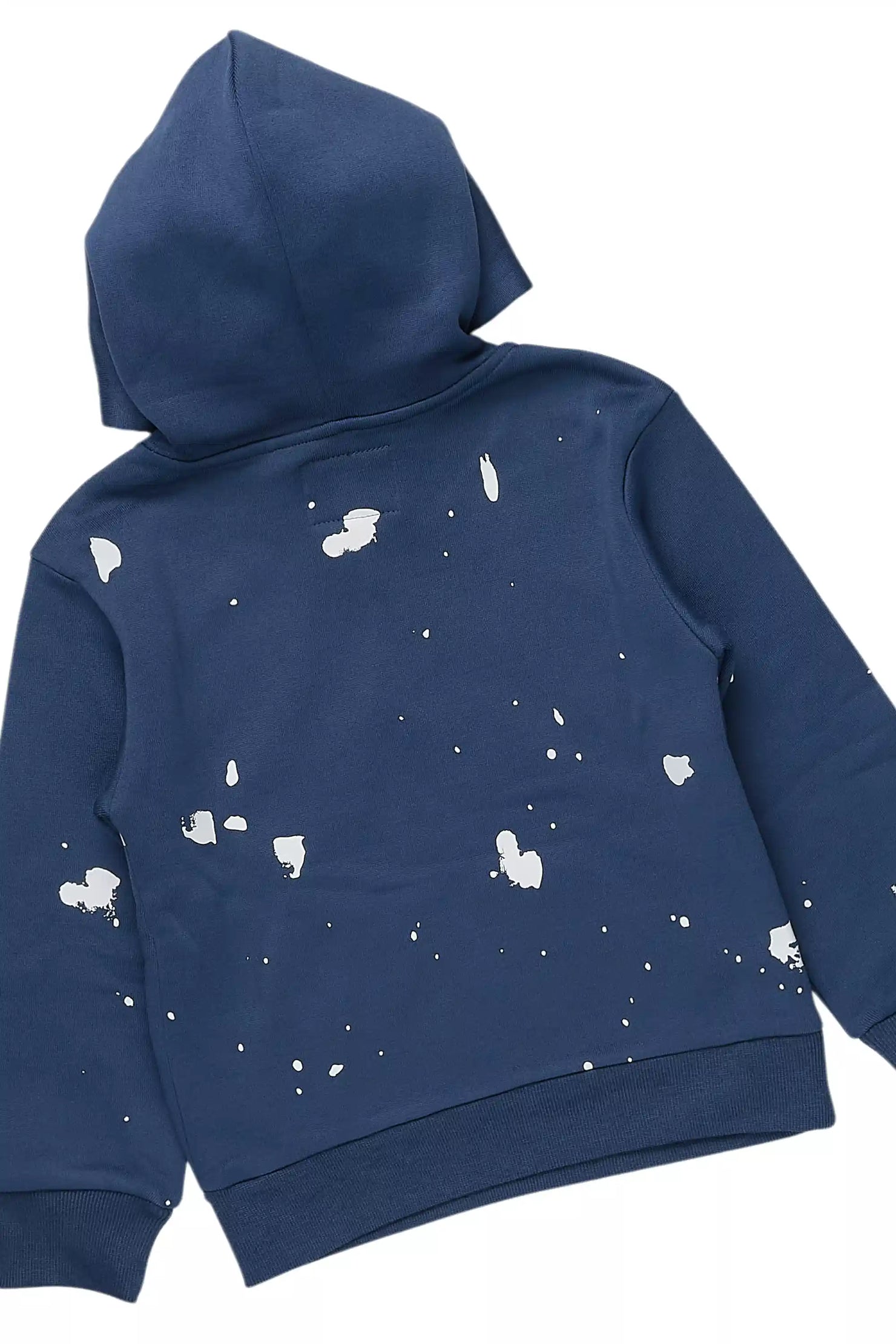 Girls Hadley Navy Hoodie Stacked Flare Track Set