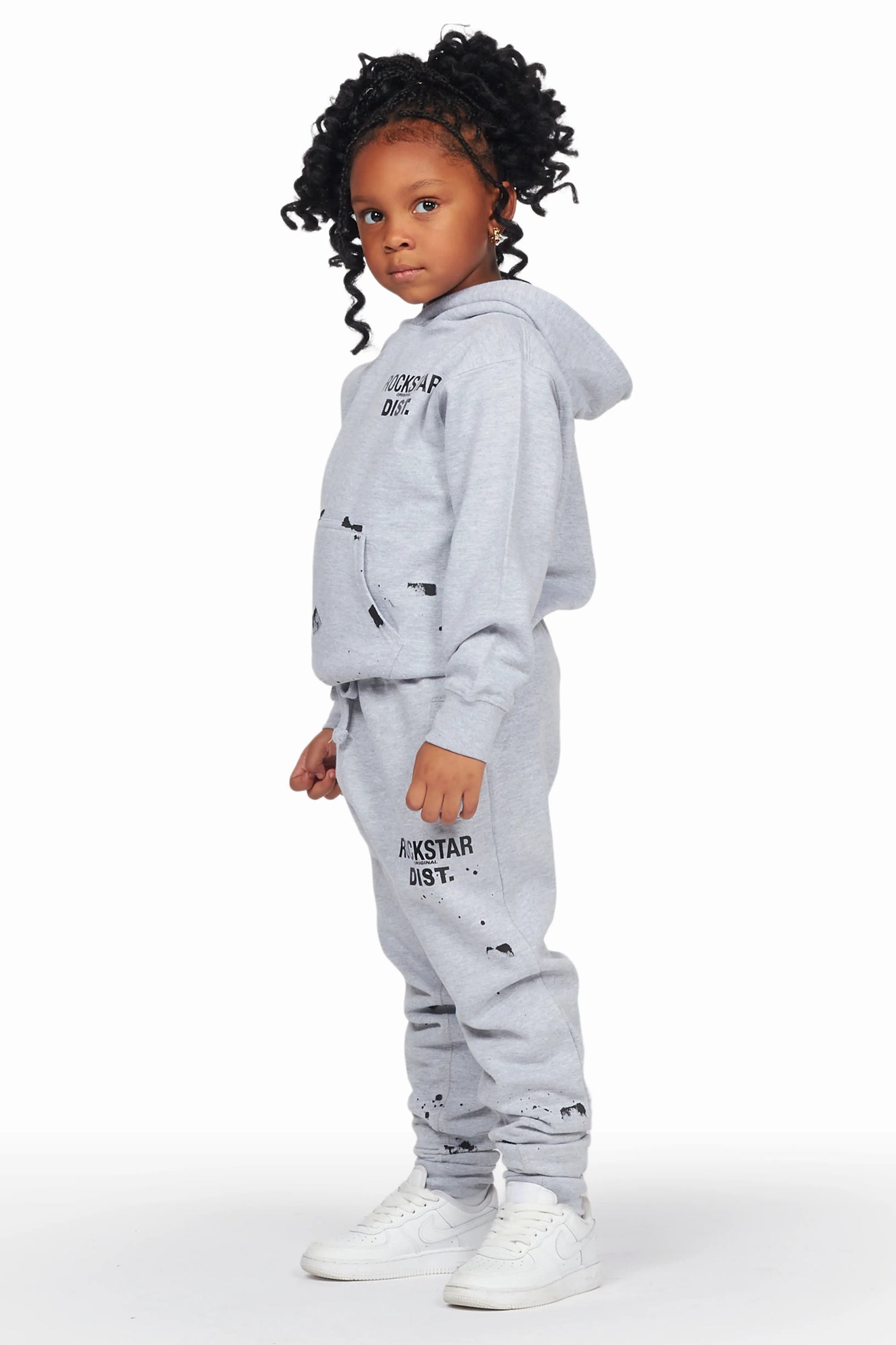 Girls Raffie Heather Grey Hoodie Jogger Set