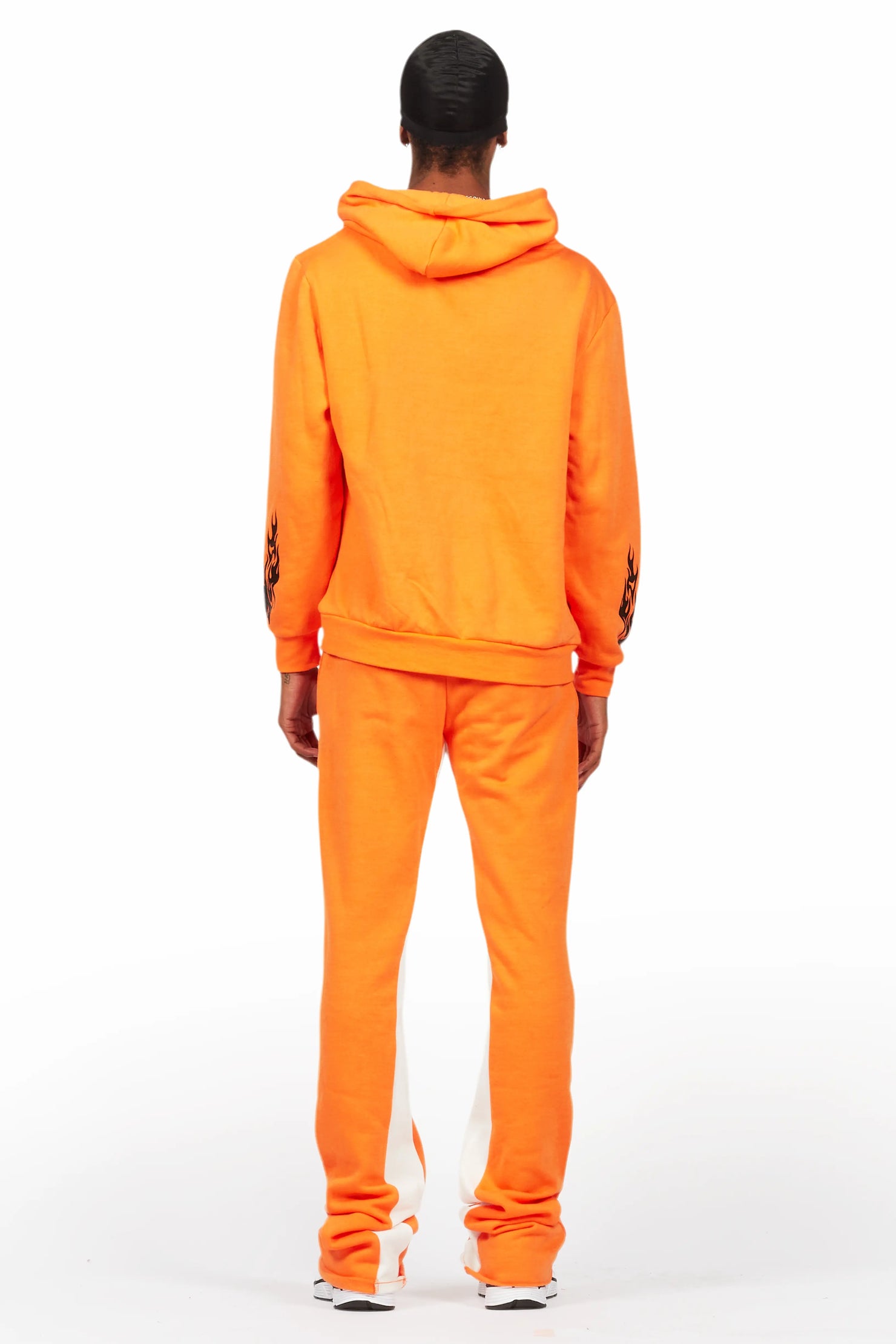 Bubble Orange/Black Hoodie/Baggy Fit Pant Set