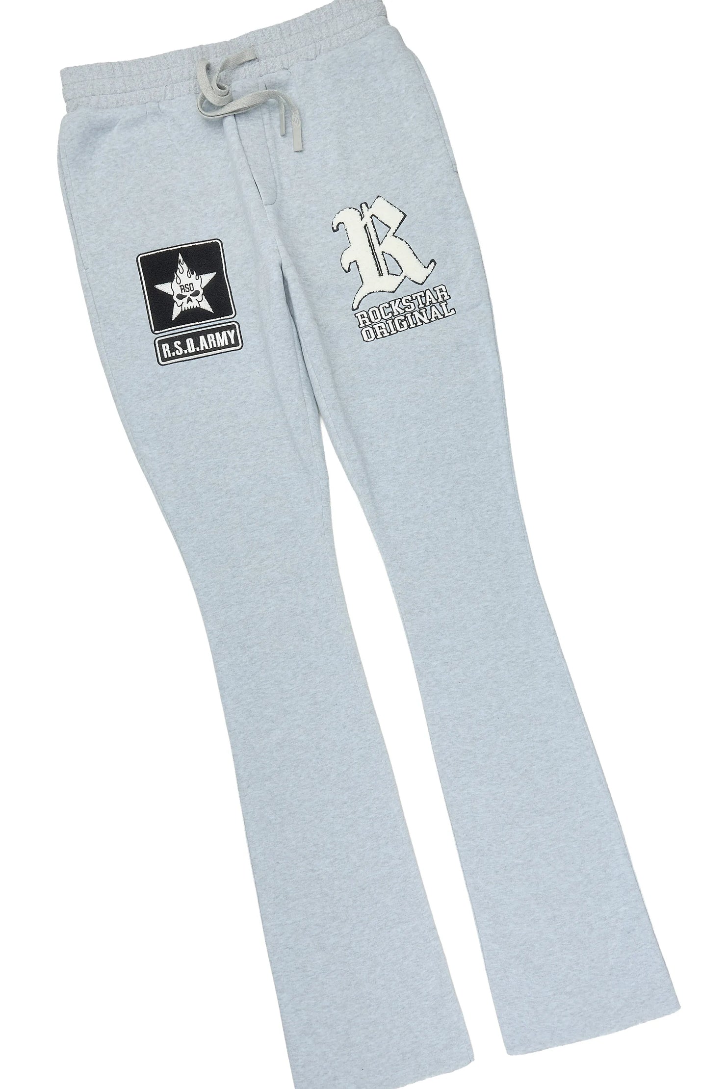 Vidar Heather Grey Zip Up Hoodie Stacked Track Set
