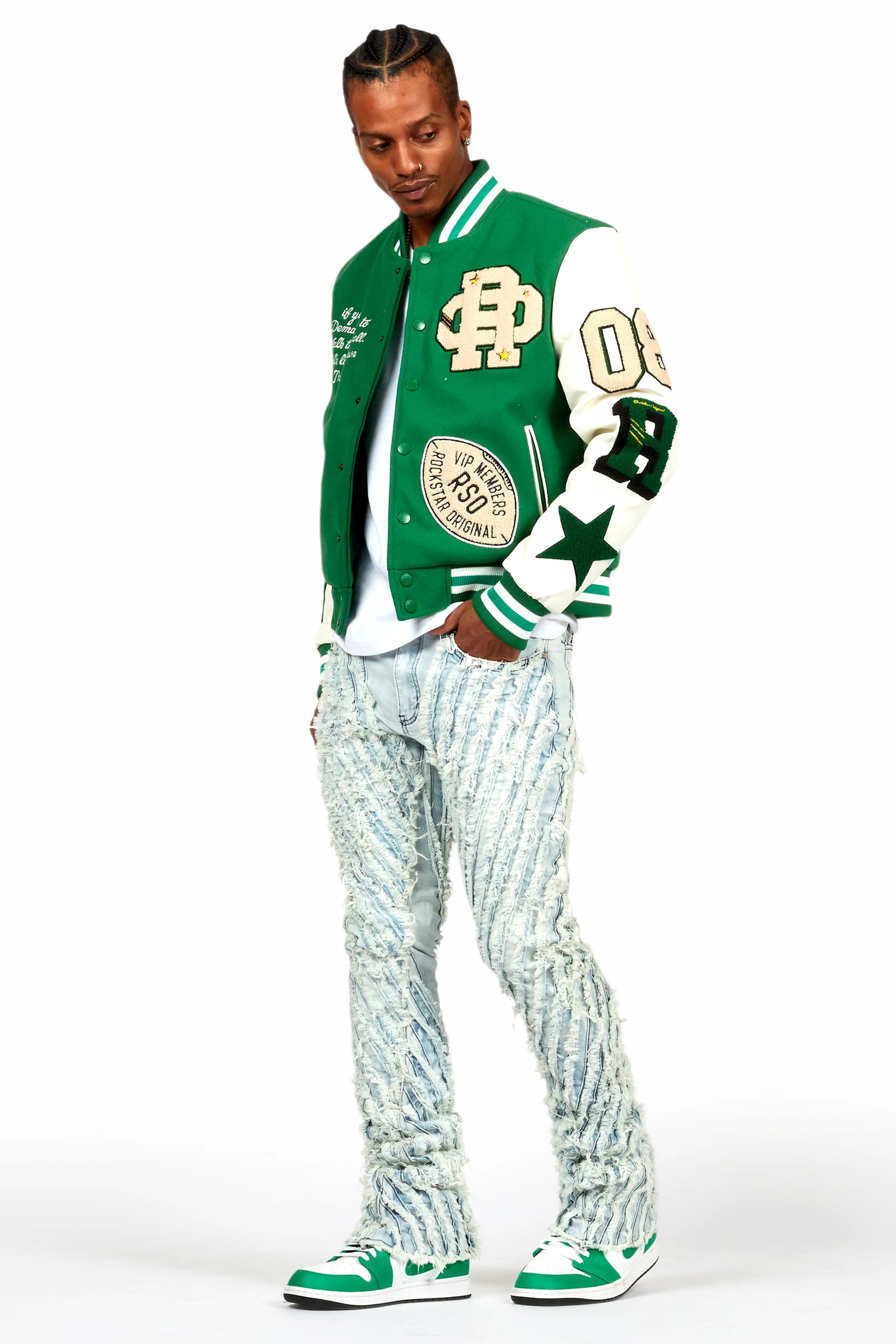 Figg Light Blue Stacked Flare Jean