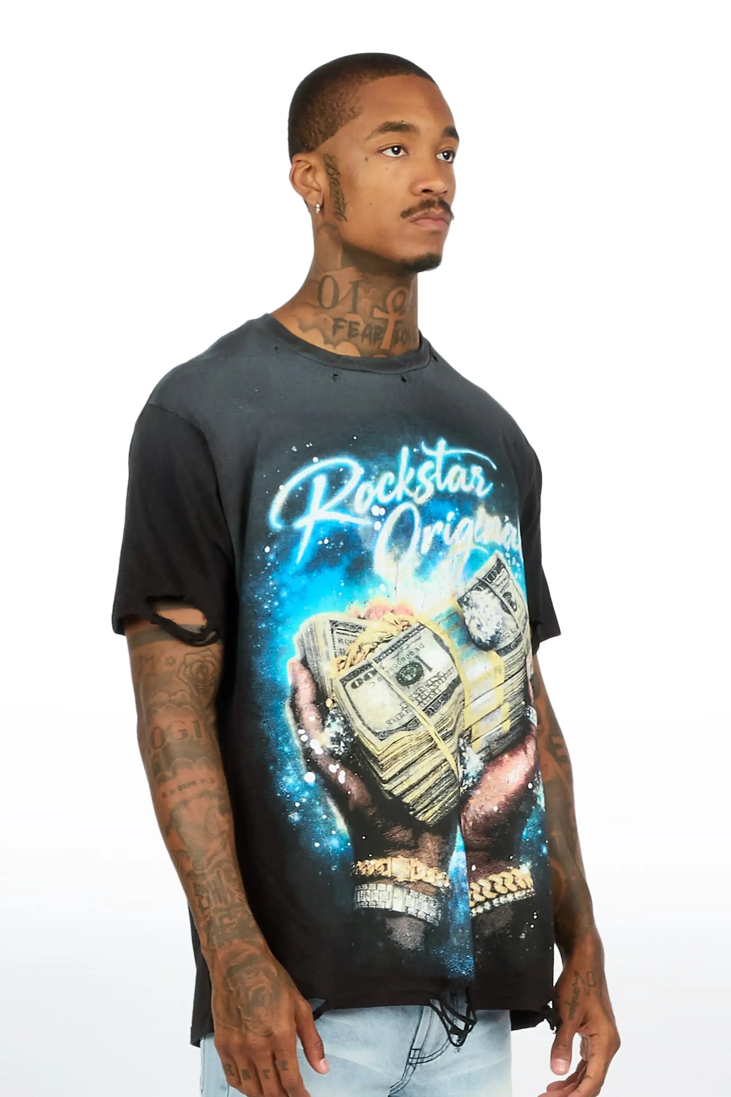 Contreras Black Oversized Graphic T-Shirt