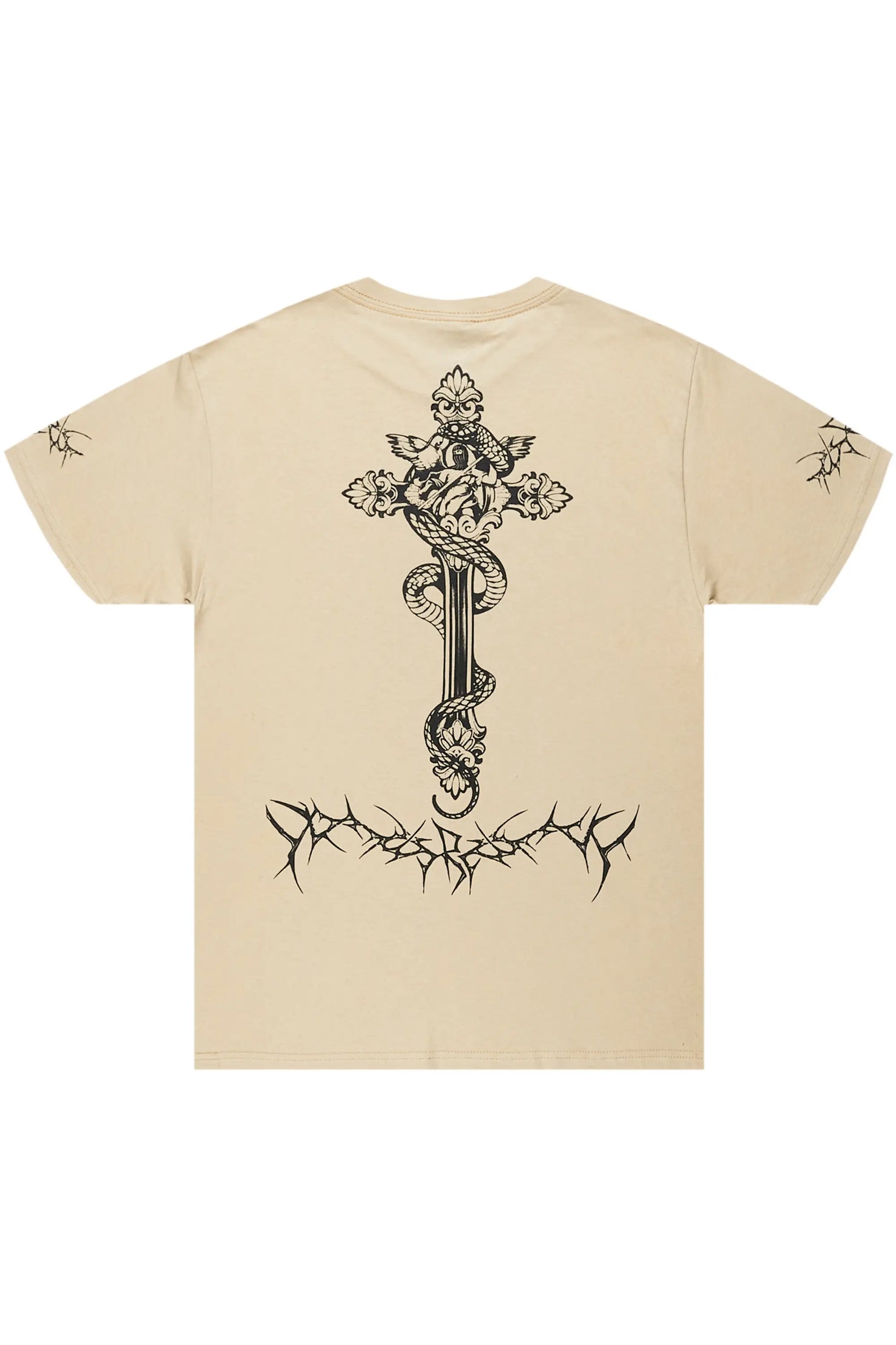 Leander Beige Graphic T-Shirt