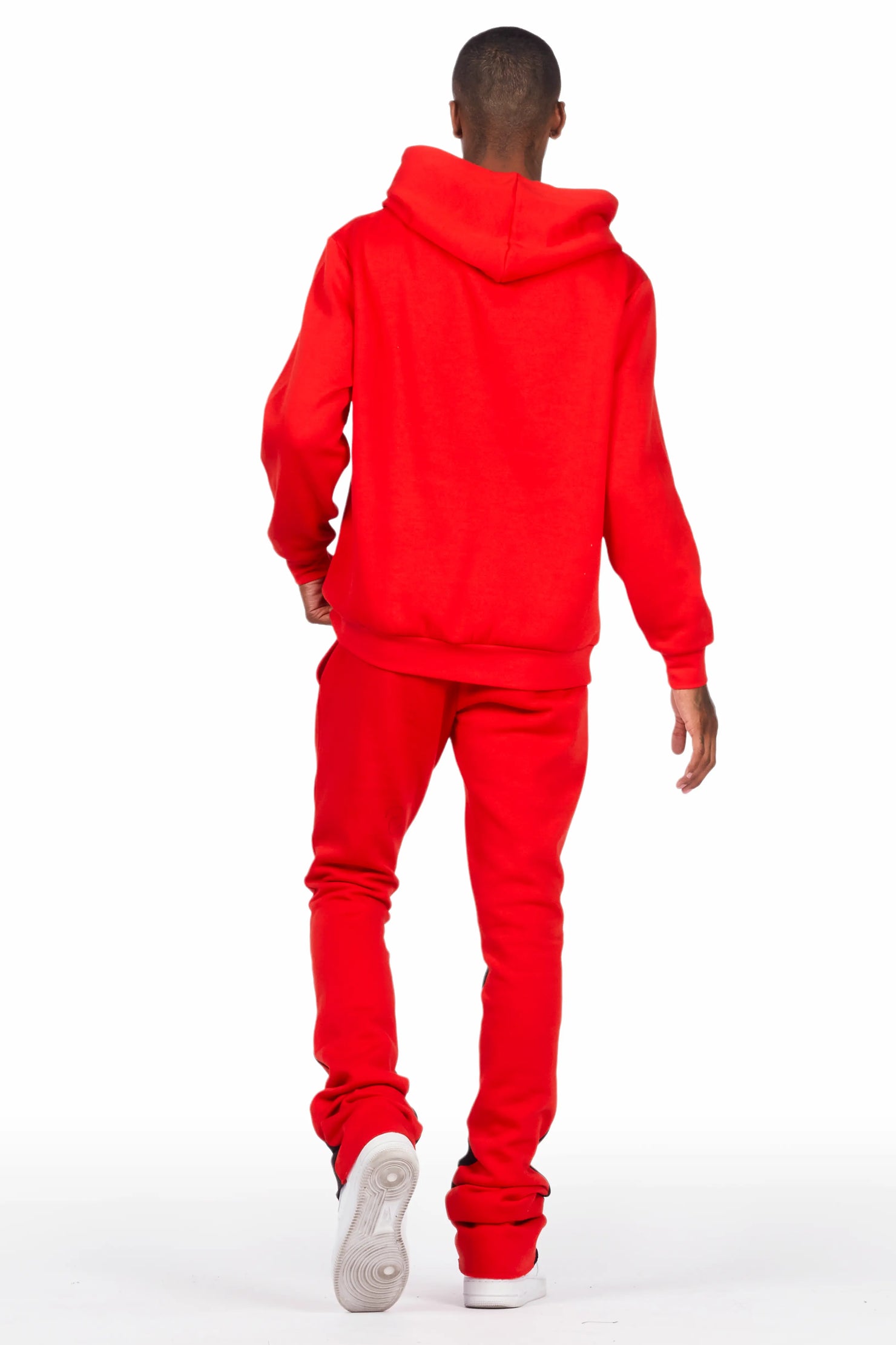 Raffer Red Hoodie/Super Stacked Flare Pant Set
