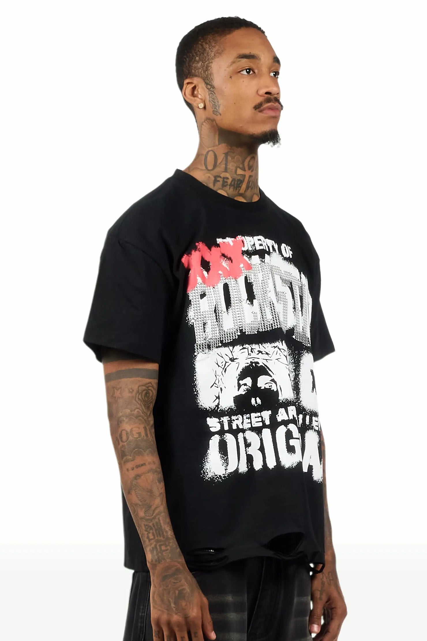 Kyo Black Oversized Graphic T-Shirt