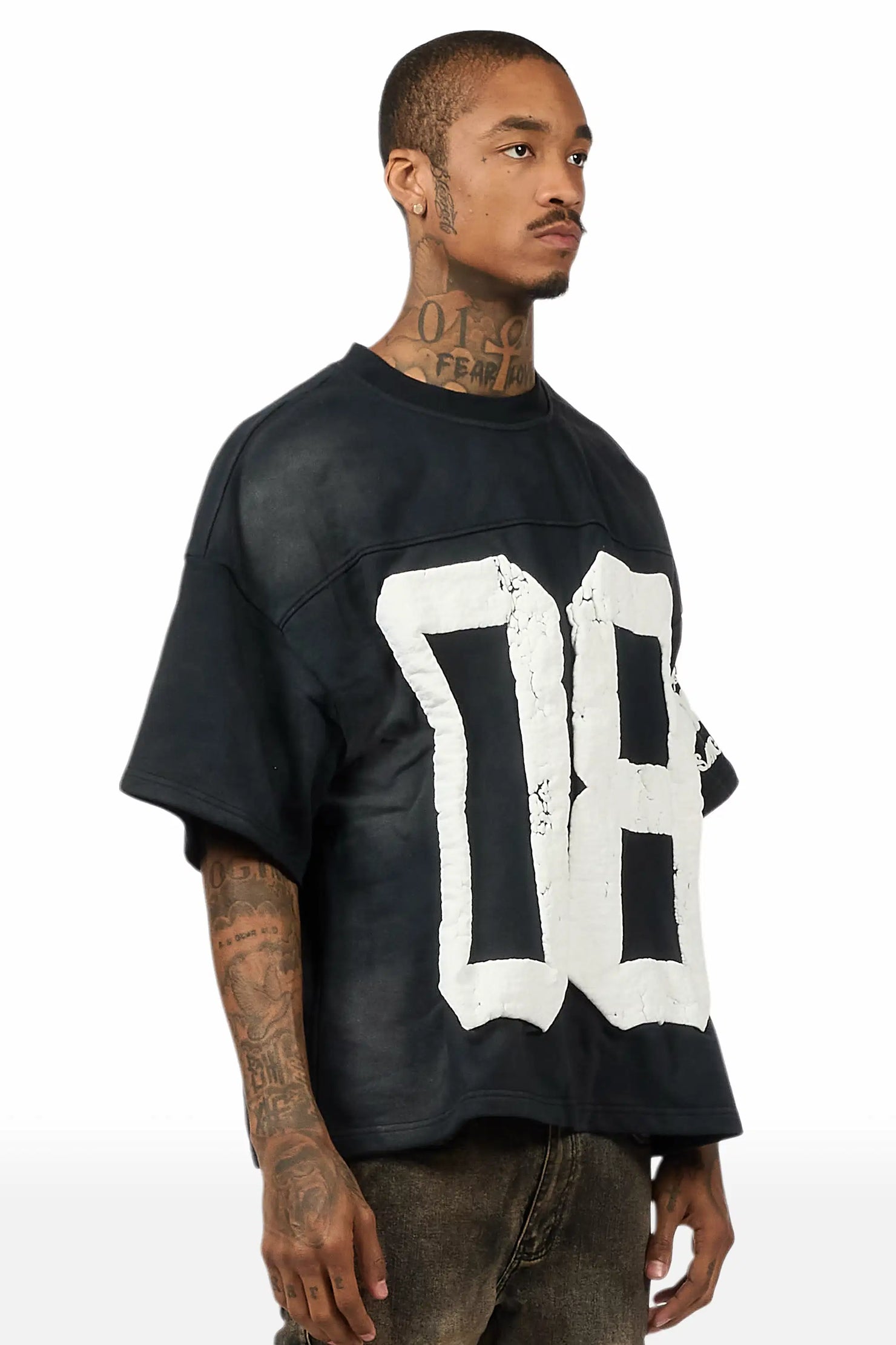 Outline Black French Terry T-Shirt