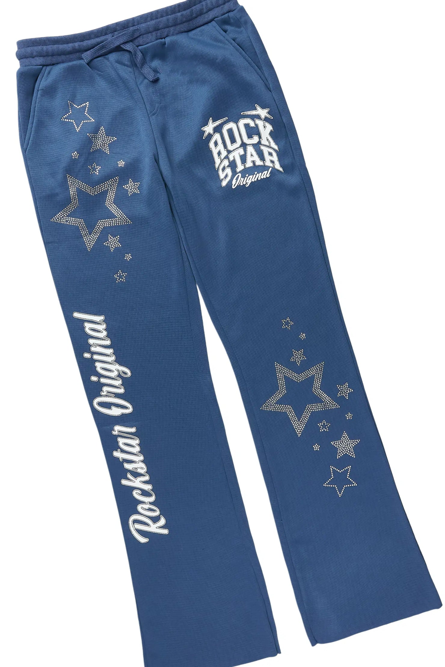 Boys Flaveyo Blue/White Rhinestone Stacked Track Set