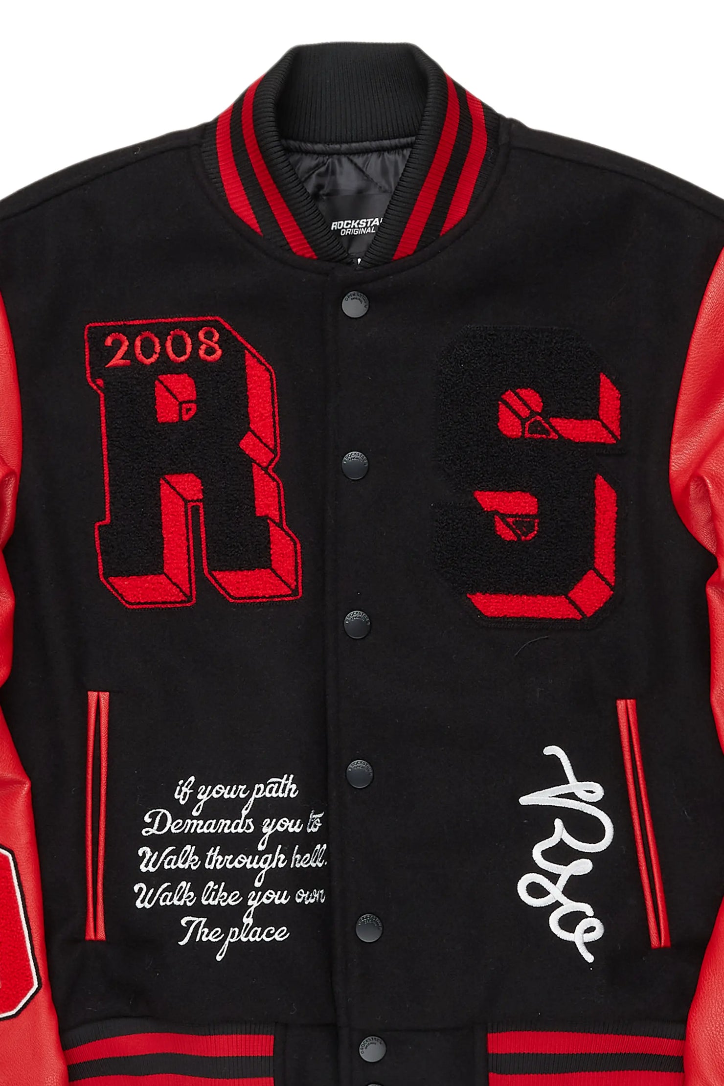 Leslaw Red/Black Varsity Jacket