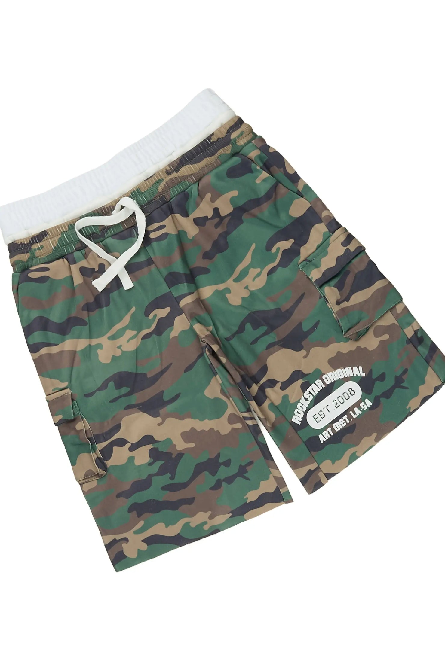 Boys Alexander White/Camo T-Shirt Double Waisted Short Set