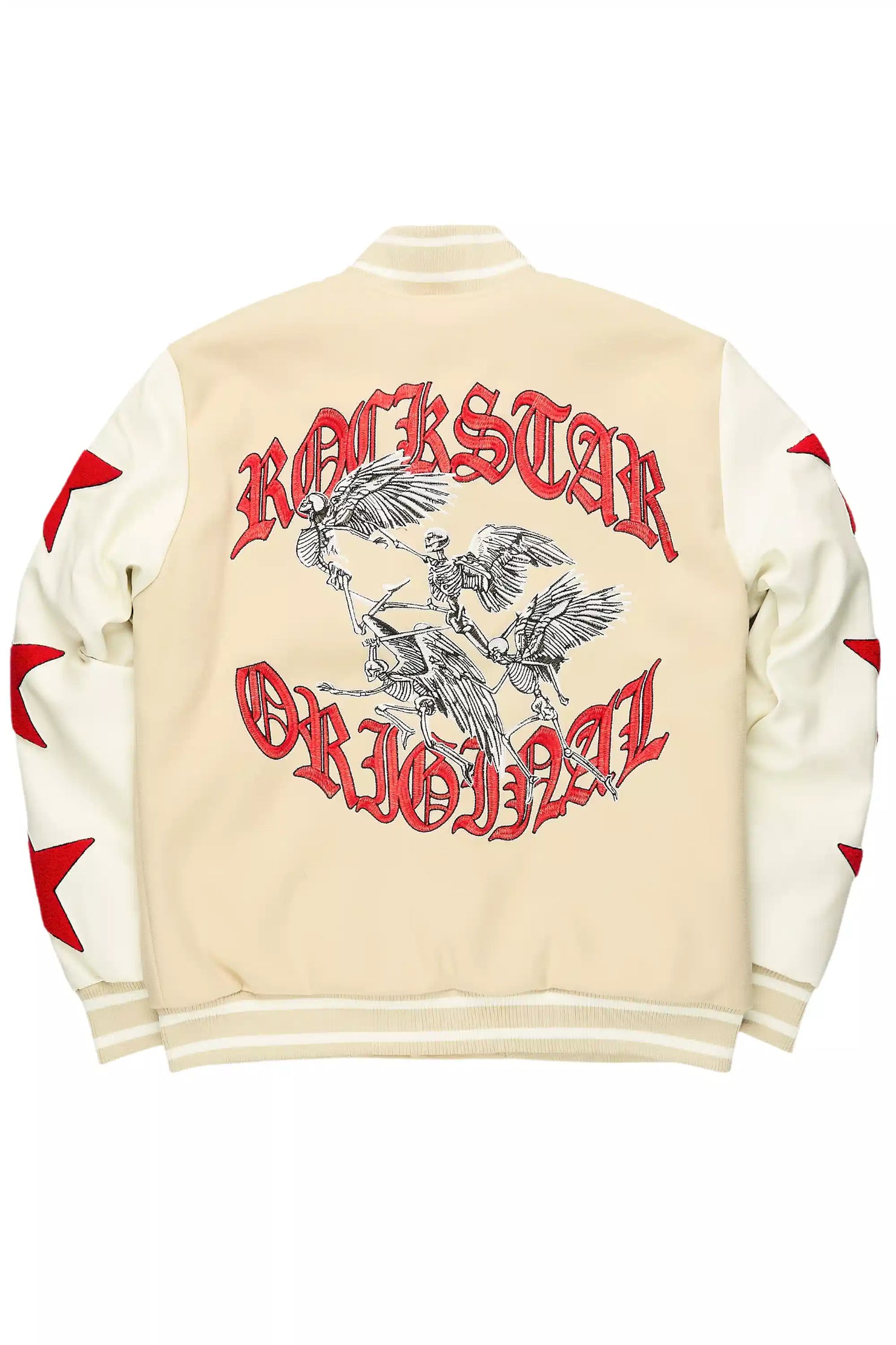 Zadok Beige Varsity Jacket